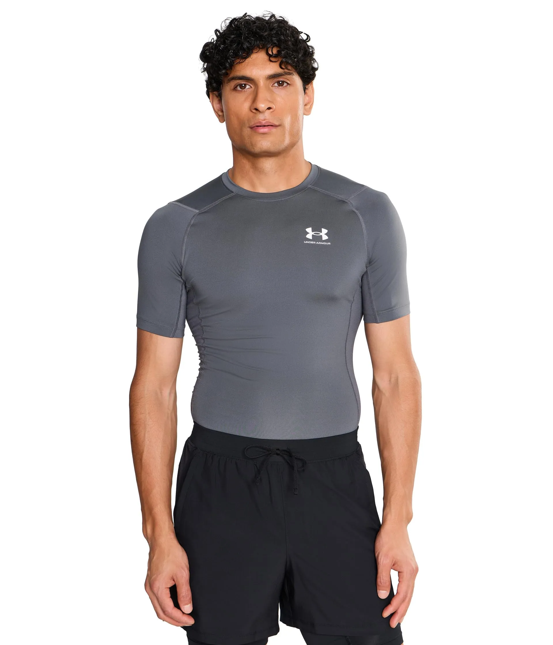 Under Armour Men's Heatgear Compression Shirt - Castlerock/White - XXL - immagine 1