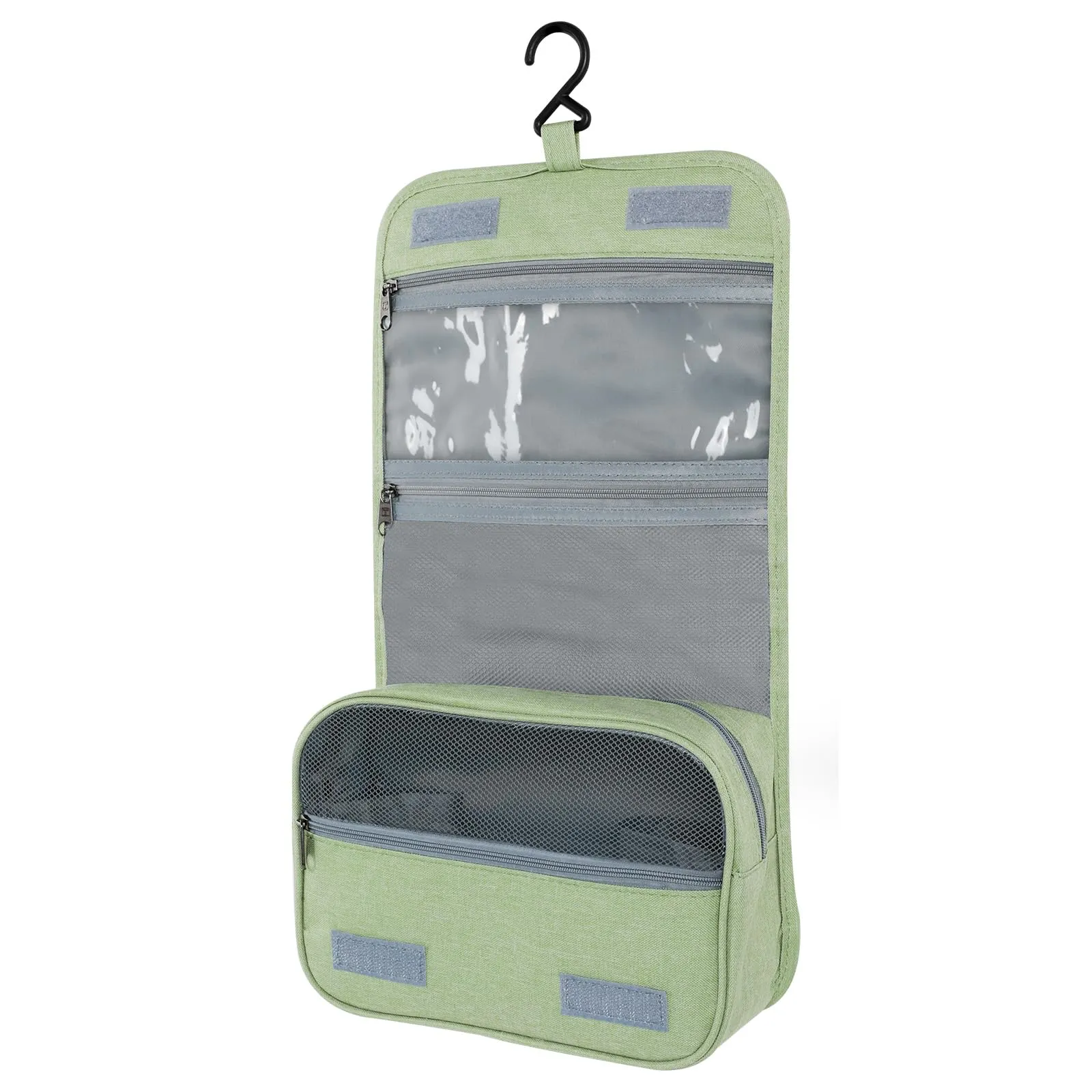 AiQInu Beauty Case da Viaggio Impermeabile con Gancio, Verde - immagine 1