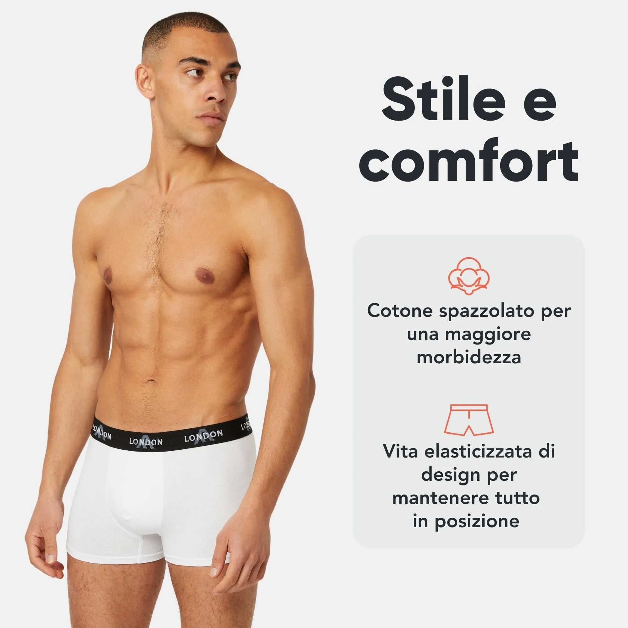 FM London Boxer Uomo in Cotone, Multicolore, 8 Pezzi, 3XL - immagine 2