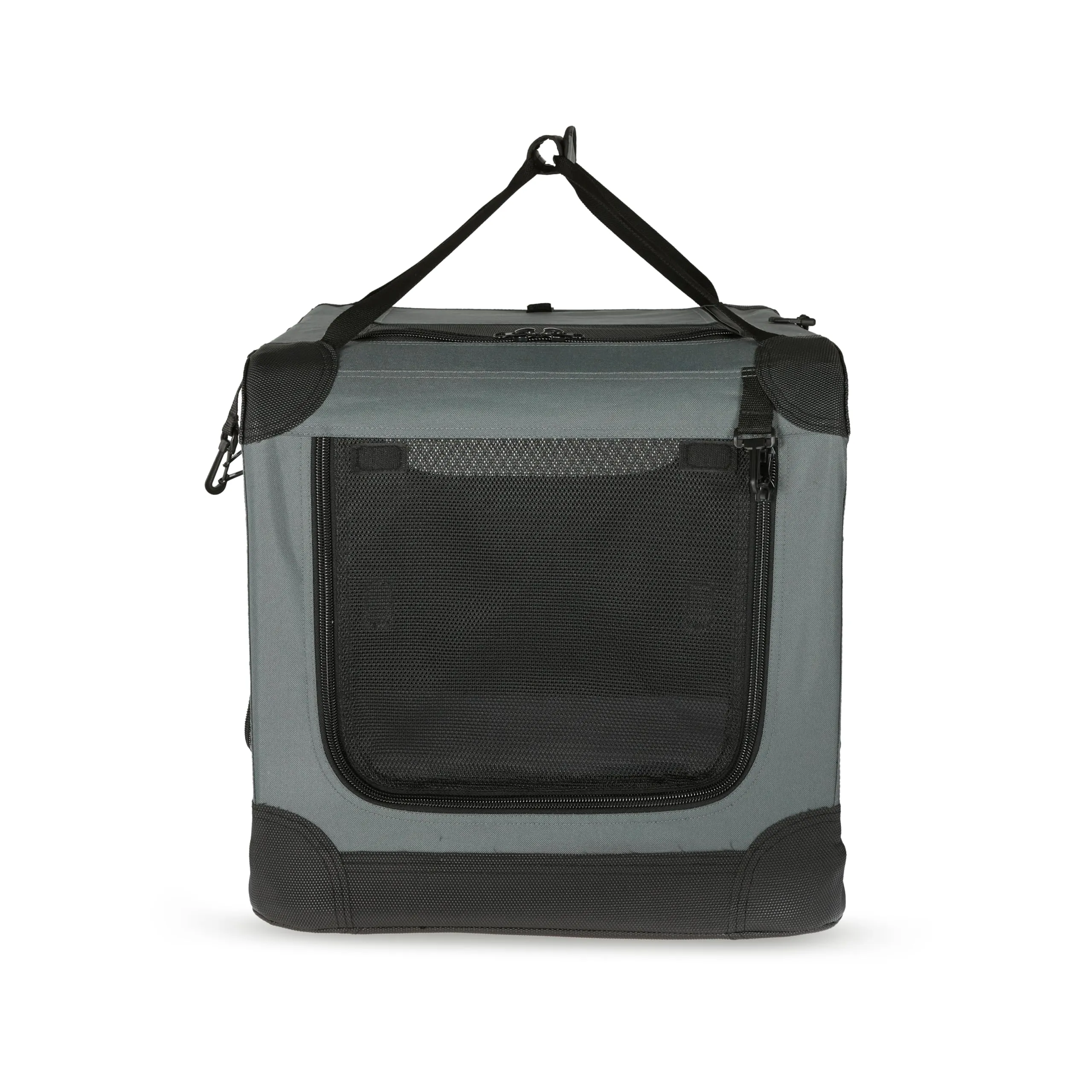 Amazon Basics Trasportino portatile e pieghevole a 4 porte per cani e gatti, Grigio, 66 x 46 x 46 cm - immagine 5