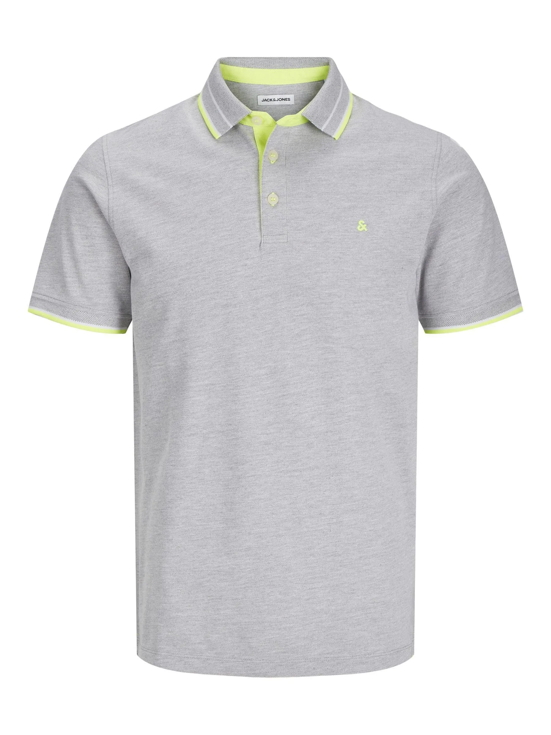 Jack & Jones Jjepaulos Polo SS Noos, Light Grey Melange/Neon, XS - immagine 1