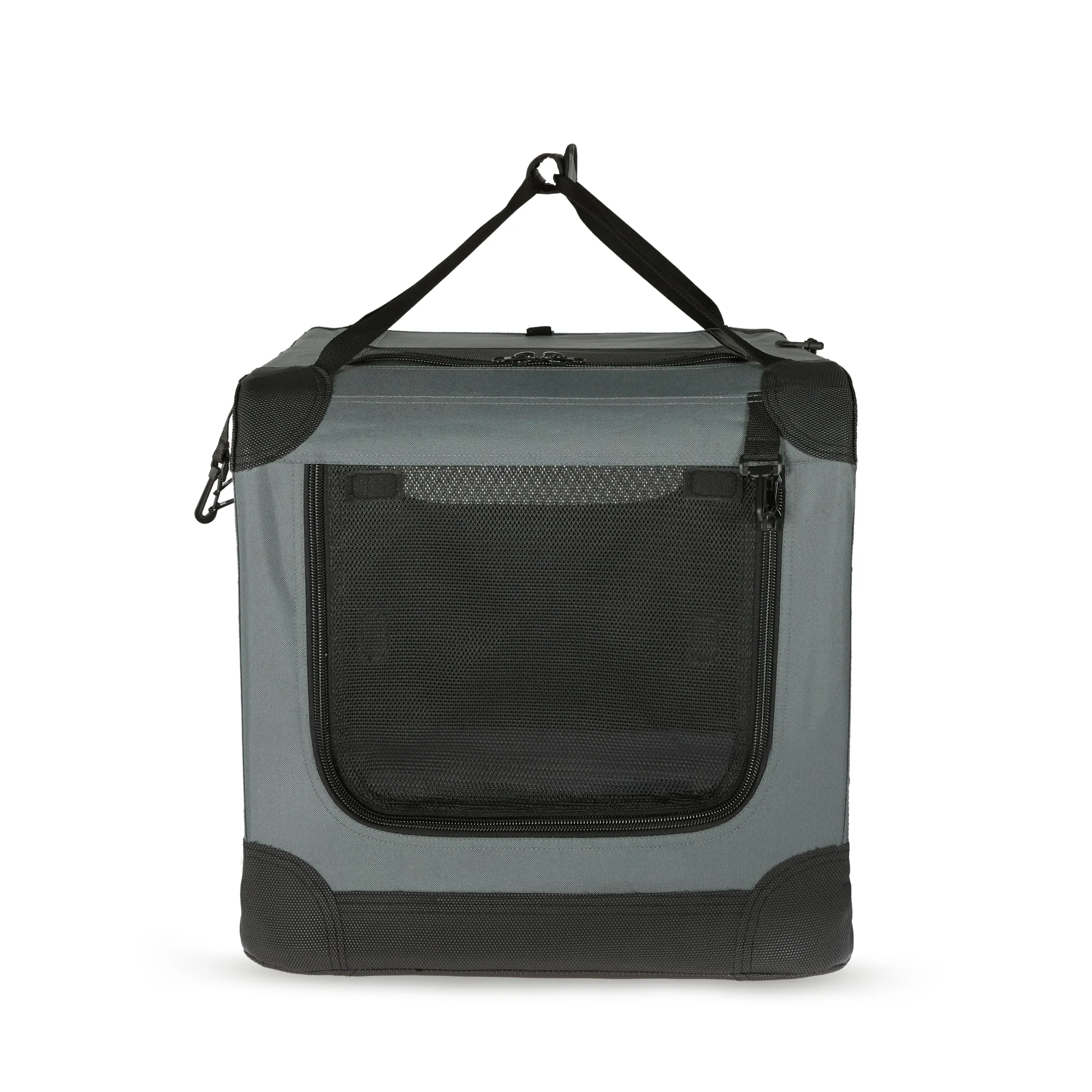 Amazon Basics Trasportino portatile e pieghevole a 4 porte per cani e gatti, Grigio, M (76 x 54 x 54 cm) - immagine 5