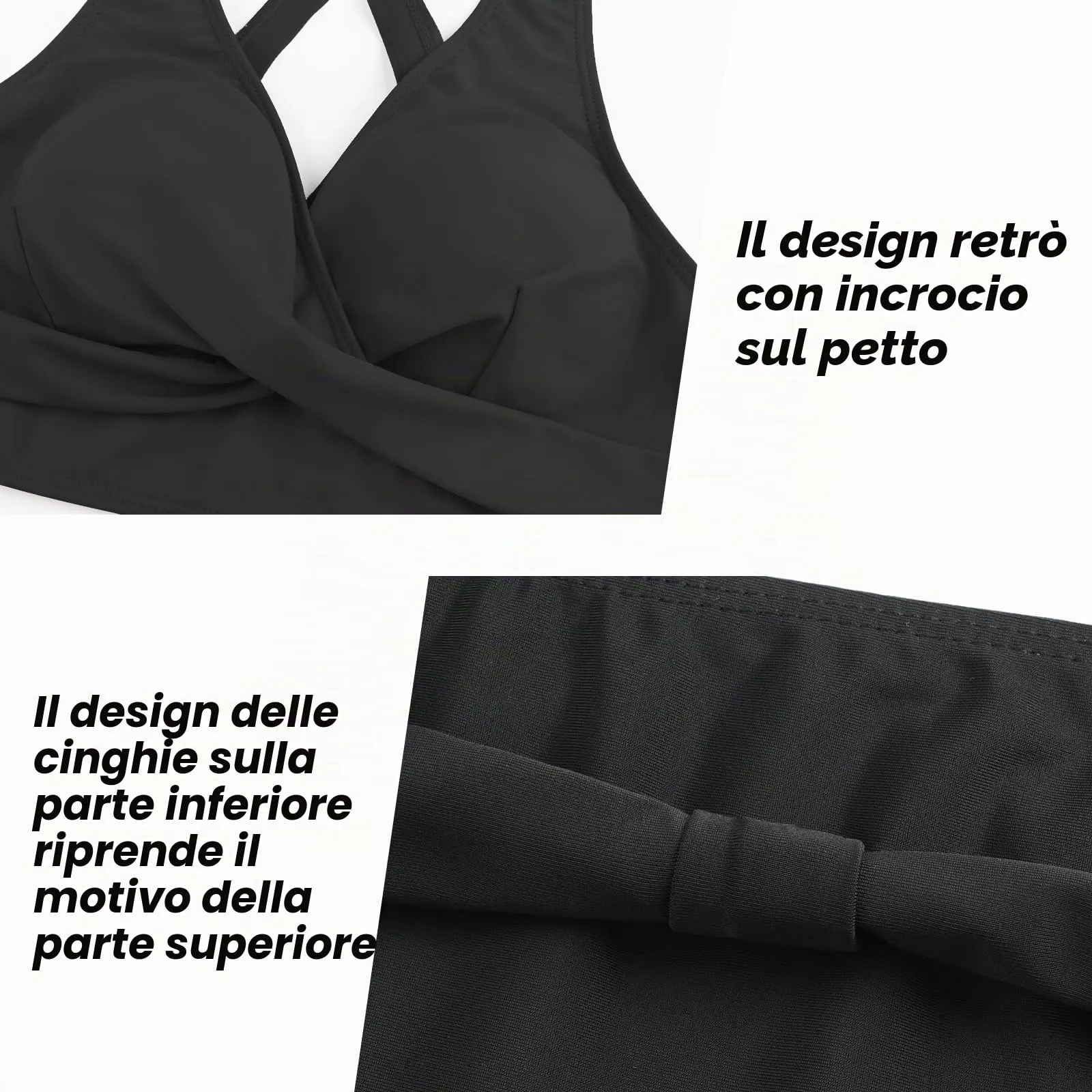 Adigaber Costume da Bagno Bikini Due Pezzi Vita Alta Donna Stampato - immagine 4