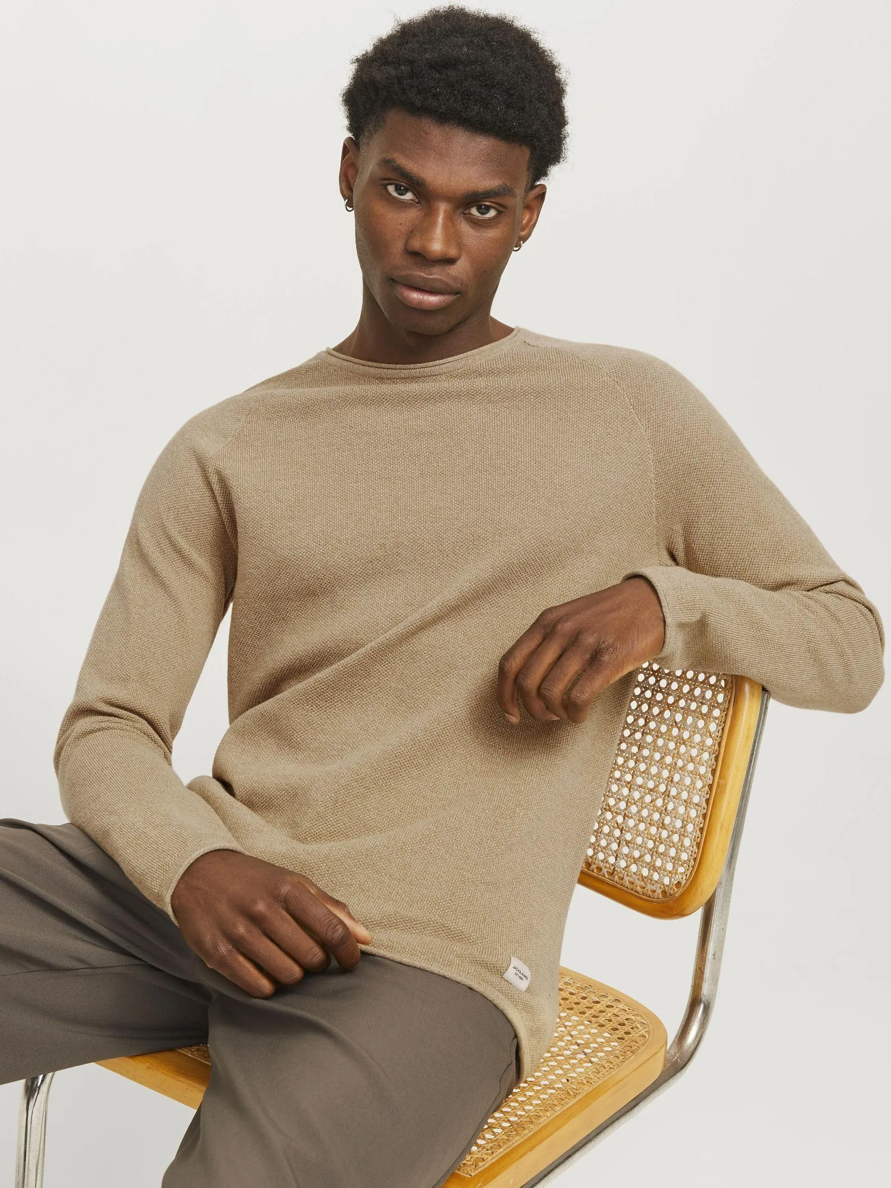 Jack & Jones JJEHILL Knit Crew Neck Noos Sweater - Coriander Detail: Twist, S - immagine 7