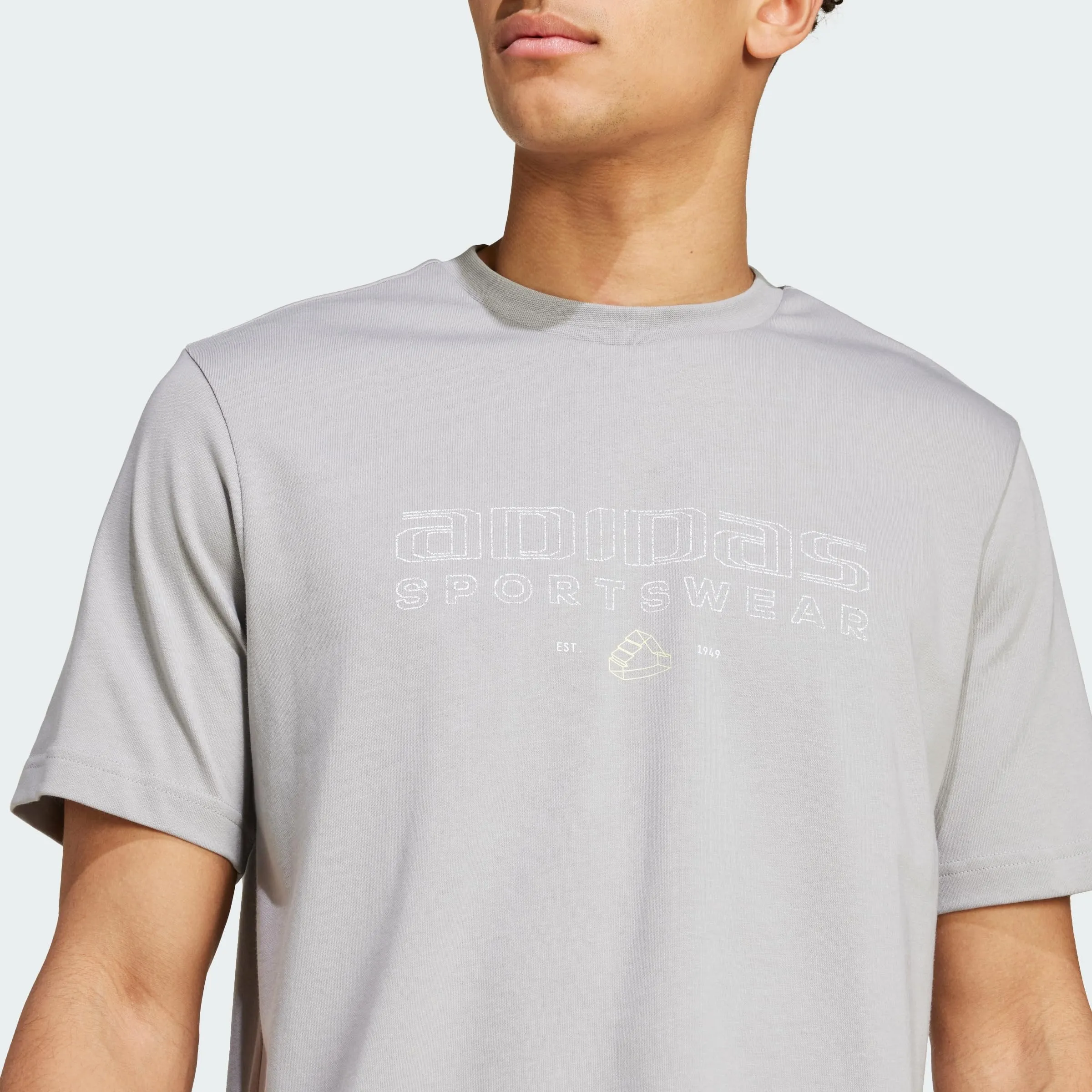 adidas Tech Linear Graphic Tee - Mgh Solid Grey, M - immagine 2