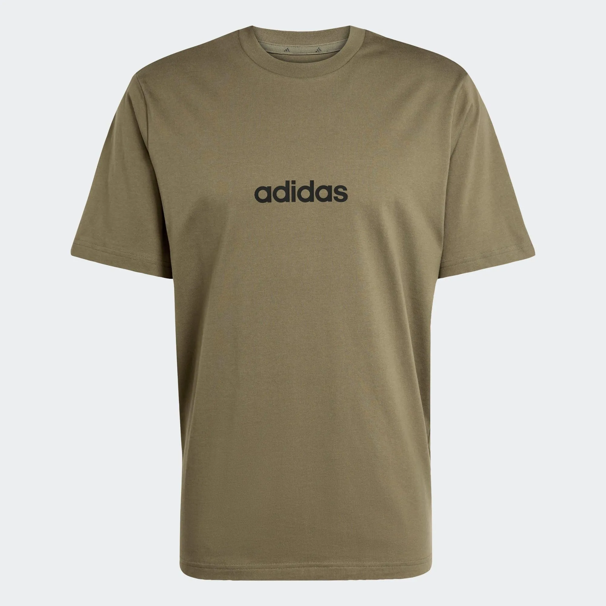 adidas Essentials Linear Single Jersey Shirt - Olive Strata/Black, XXL - immagine 4