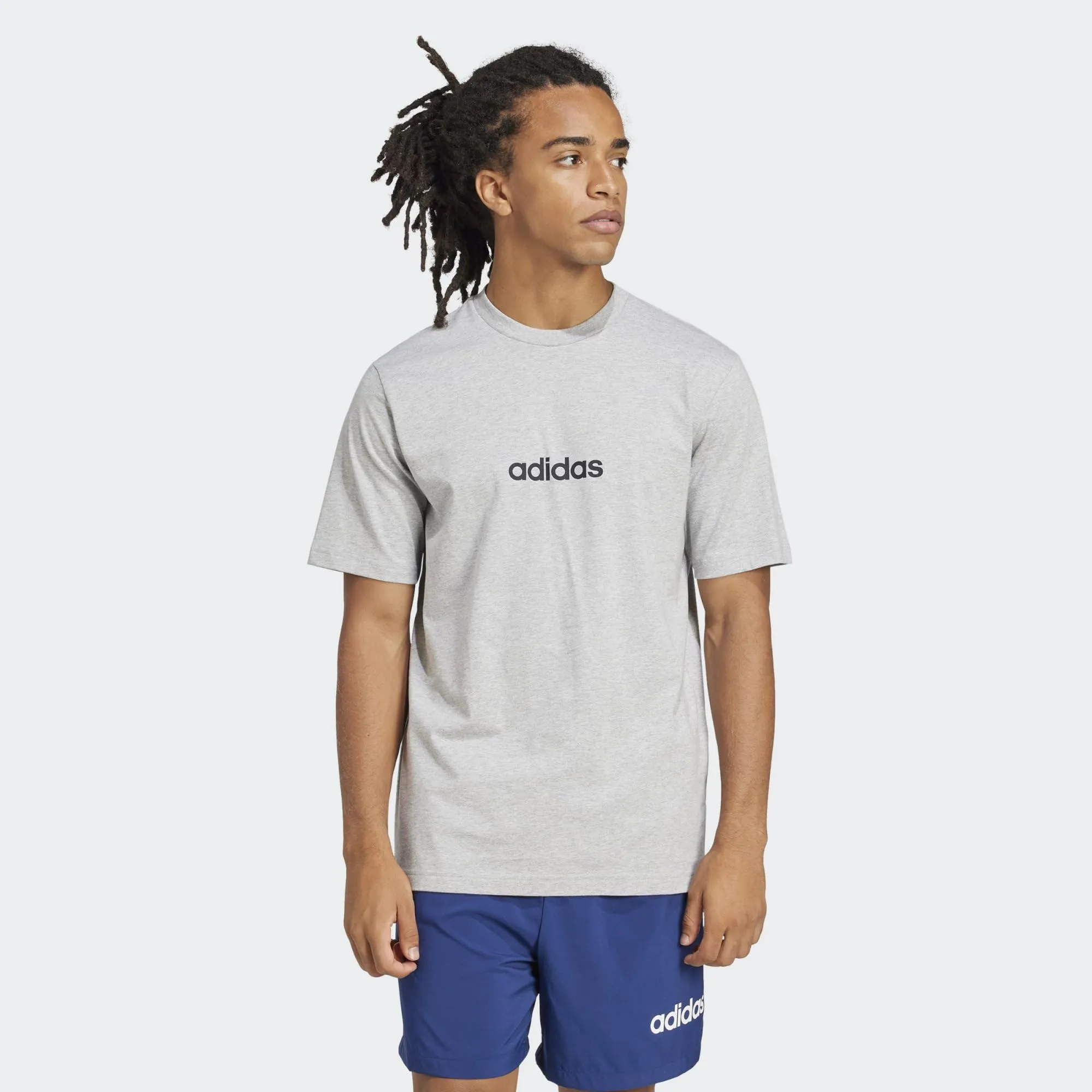 adidas Essentials Linear Single Jersey Shirt - Medium Grey Heather/Black - XXL - immagine 2