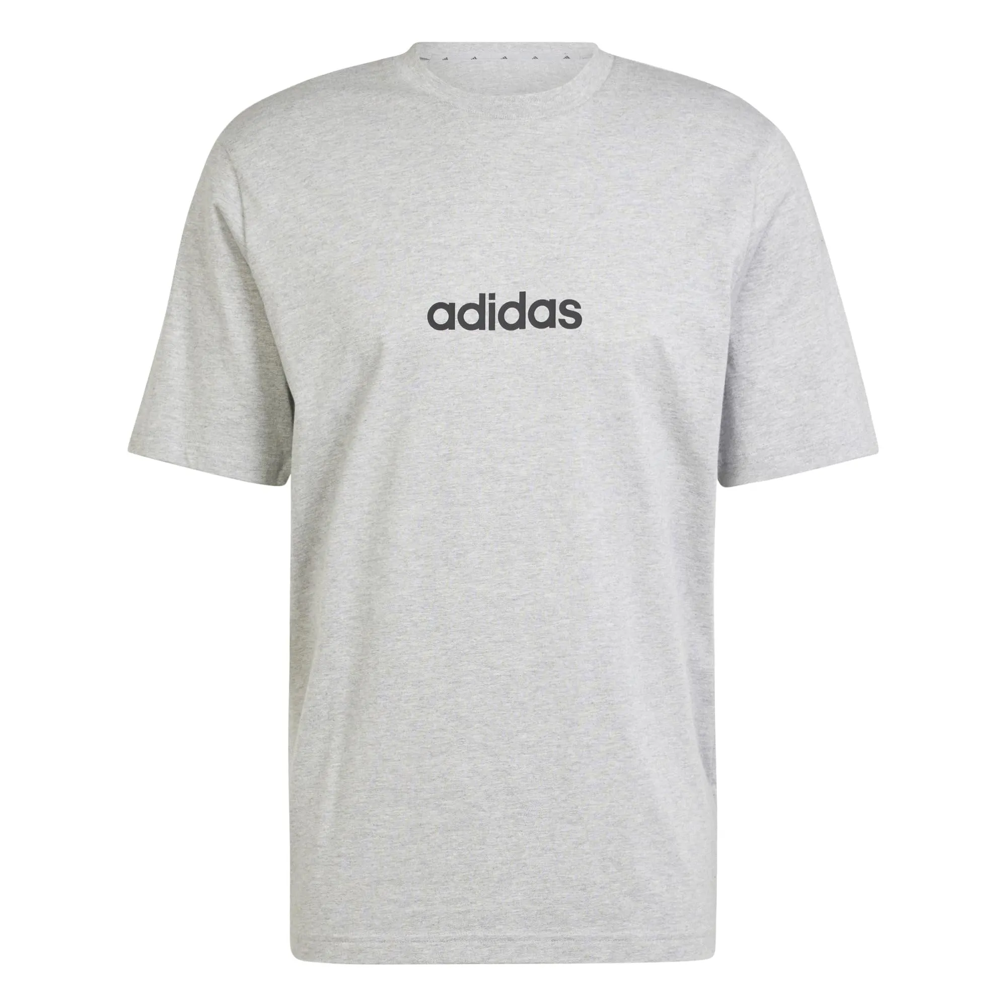 adidas Essentials Linear Single Jersey Shirt - Medium Grey Heather/Black, XS - immagine 1