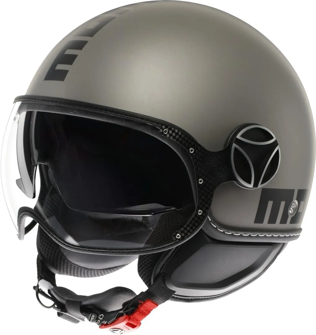 MOMO Design FGTR EVO E2206 Casco Jet, Titanio Opaco/Nero, M - immagine 1