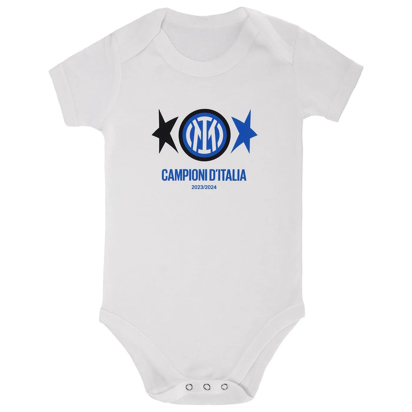 Inter Body Neonato Grafica Scudetto Campioni d'Italia, 100% Cotone, Nerazzurro, 12-18 Mesi - immagine 1