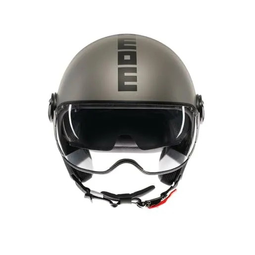 MOMO Design FGTR EVO E2206 Casco Jet con Visiera Parasole, Titanio Opaco/Nero, S - immagine 1
