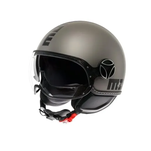 MOMO Design FGTR EVO E2206 Casco Jet con Visiera Parasole, Titanio Opaco/Nero, S - immagine 2