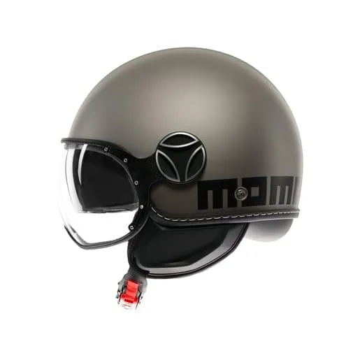 MOMO Design FGTR EVO E2206 Casco Jet con Visiera Parasole, Titanio Opaco/Nero, S - immagine 5
