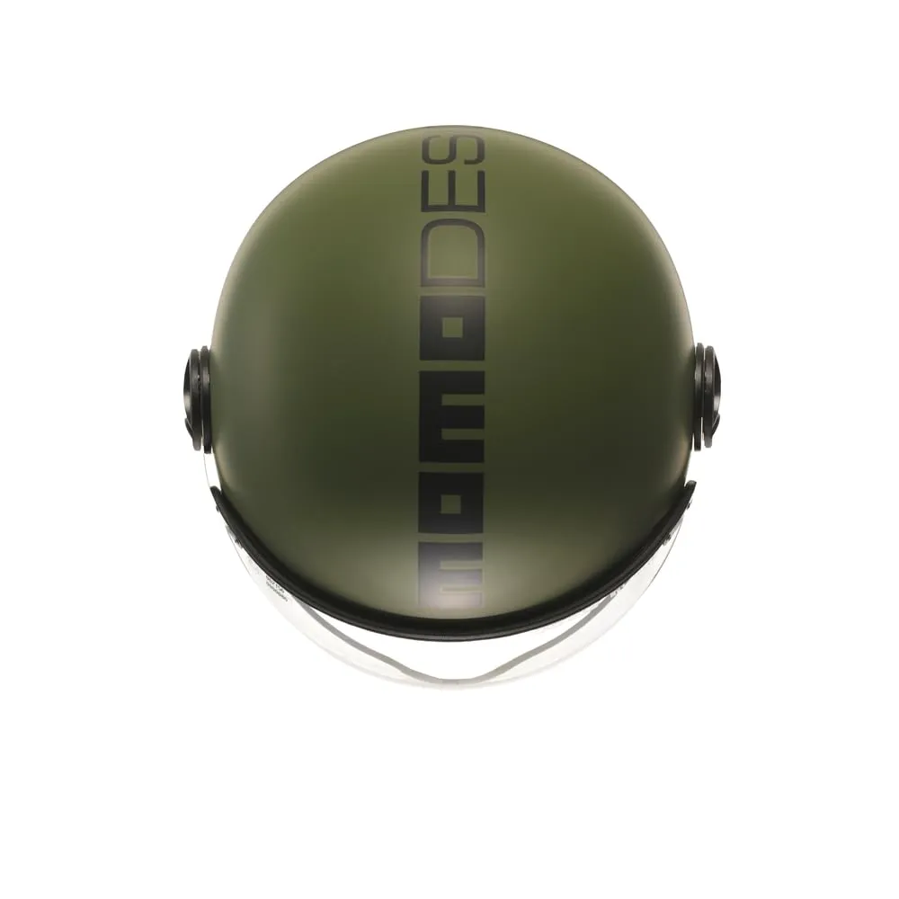 Momo Design FGTR Classic E2206 Casco Jet, Verde Militare Opaco/Nero, M - immagine 6