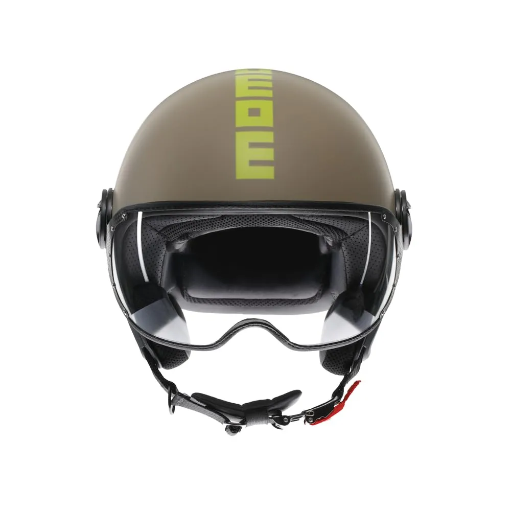 Momo Design FGTR Classic E2206 Casco Jet, Sabbia Opaco/Lime, XS - immagine 2