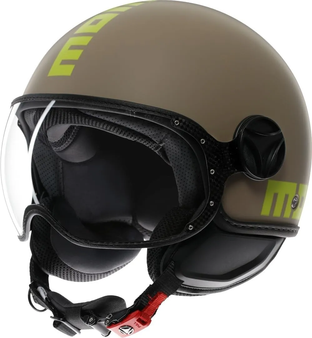 Momo Design FGTR Classic E2206 Casco Jet, Sabbia Opaco/Lime, S - immagine 1