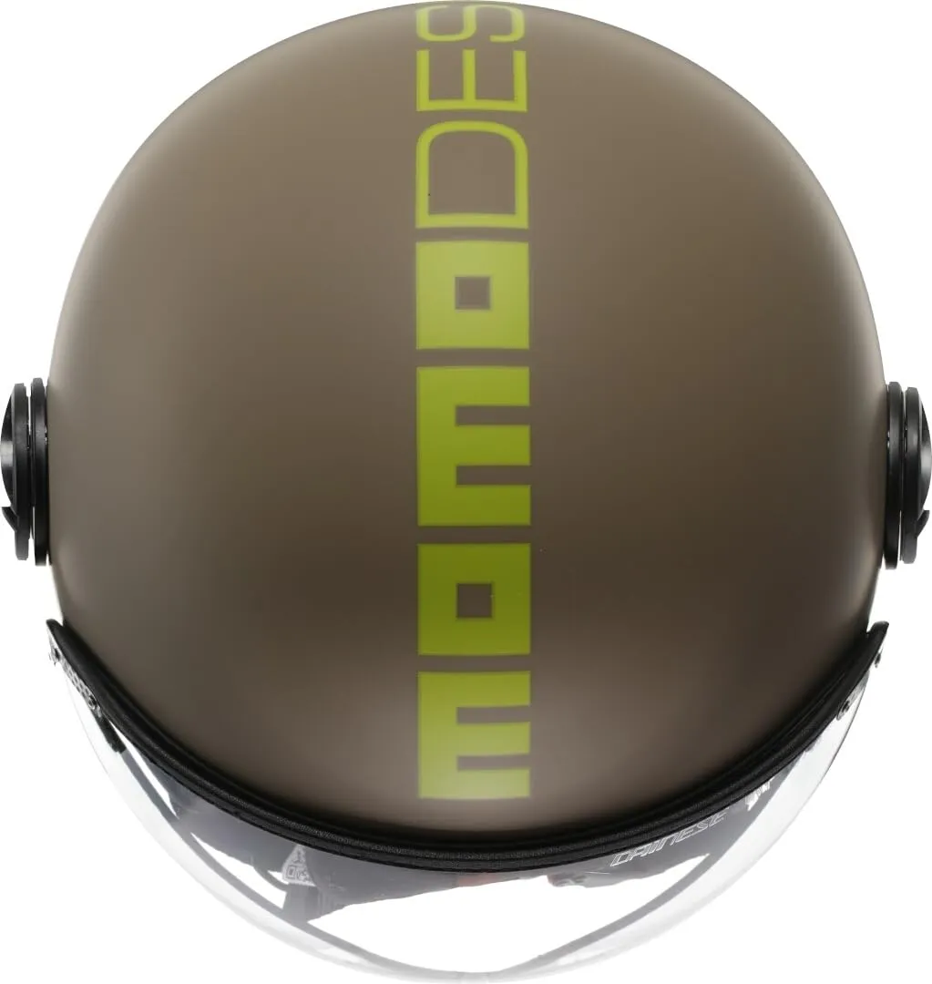 Momo Design FGTR Classic E2206 Casco Jet, Sabbia Opaco/Lime, S - immagine 2