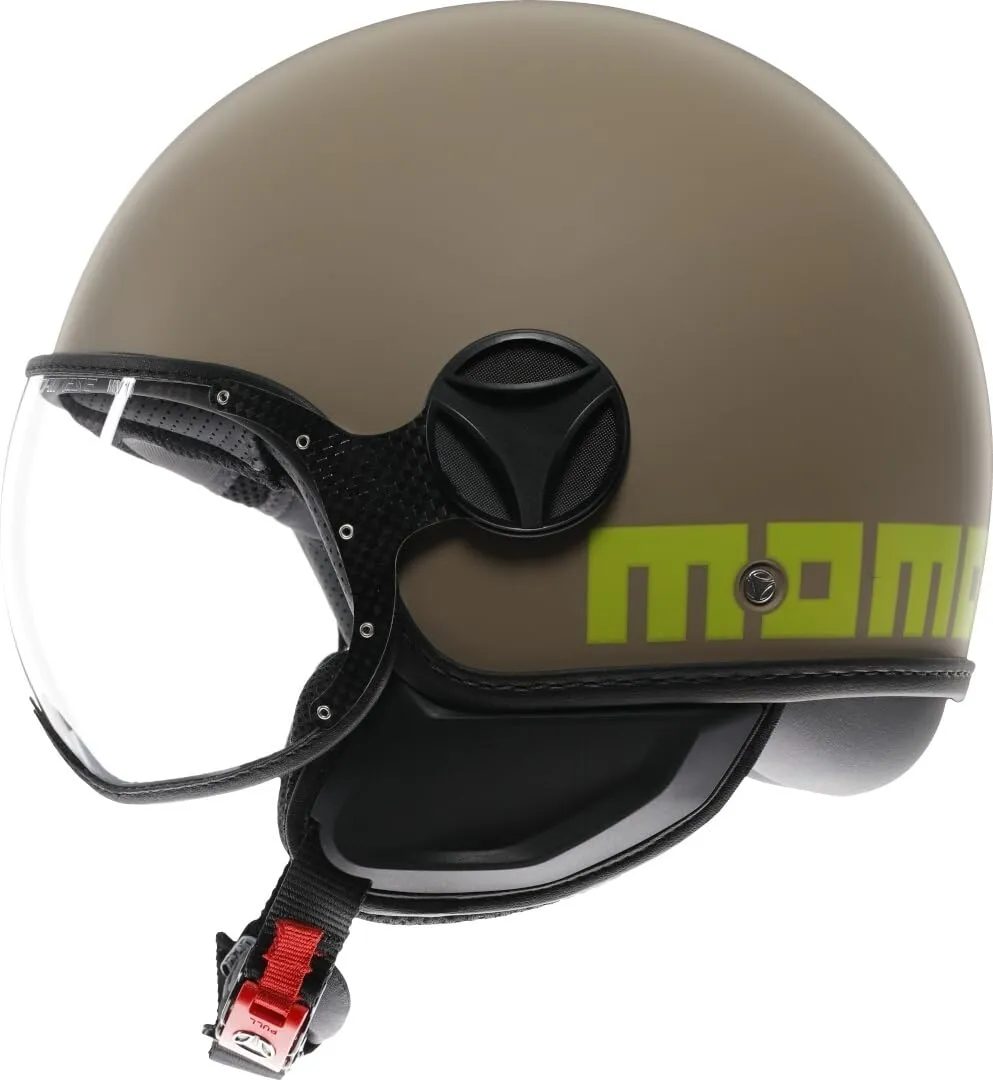 Momo Design FGTR Classic E2206 Casco Jet, Sabbia Opaco/Lime, S - immagine 4