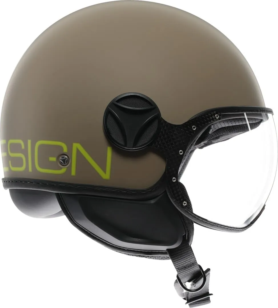 Momo Design FGTR Classic E2206 Casco Jet, Sabbia Opaco/Lime, S - immagine 5