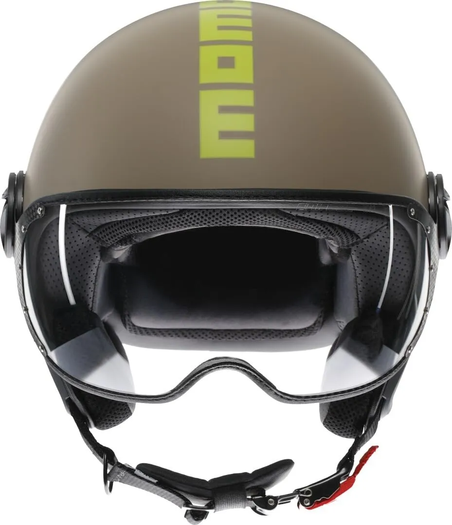 Momo Design FGTR Classic E2206 Casco Jet, Sabbia Opaco/Lime, S - immagine 6
