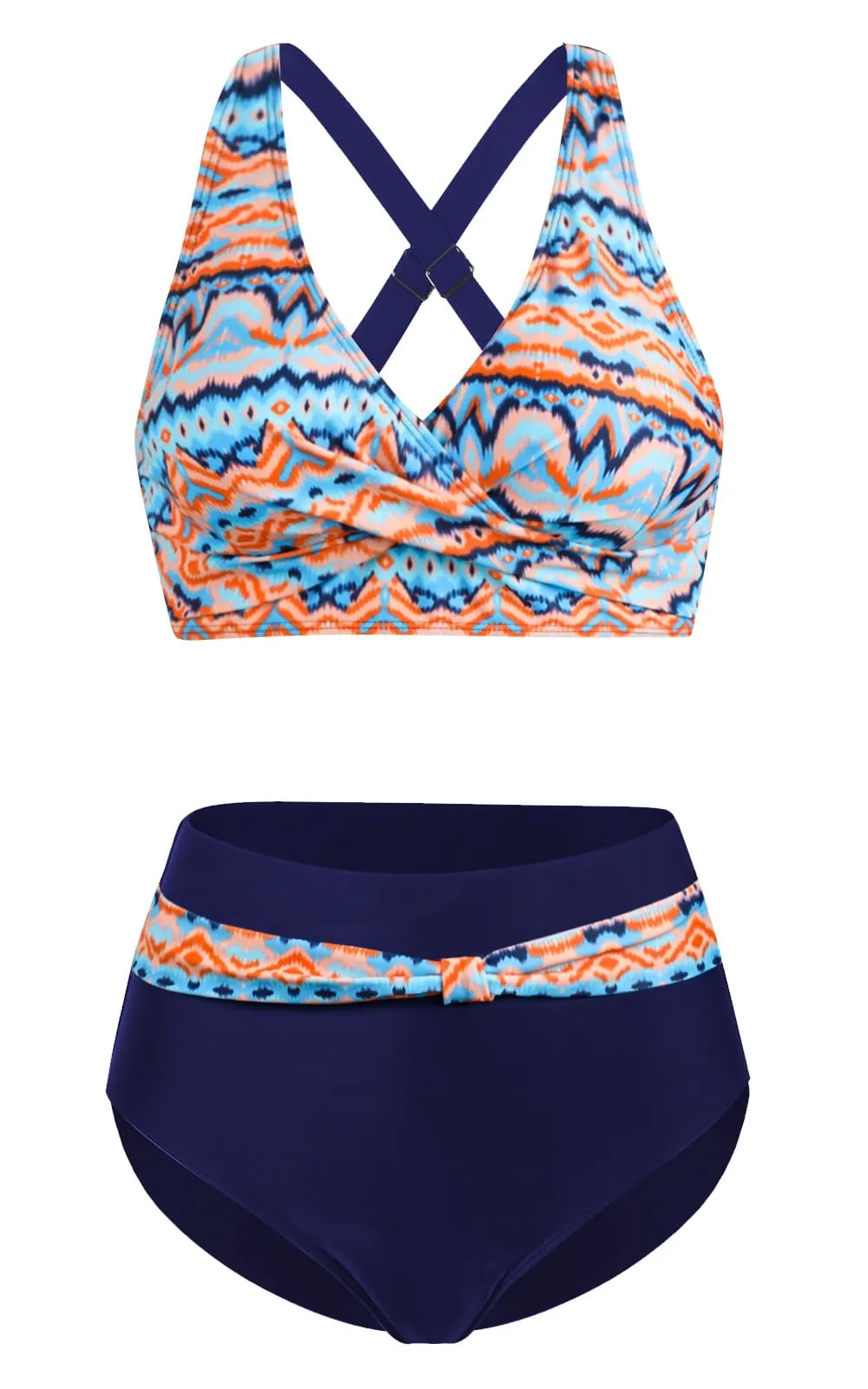 Adigaber Costume da Bagno Bikini Due Pezzi Donna Vita Alta Stampato - immagine 3