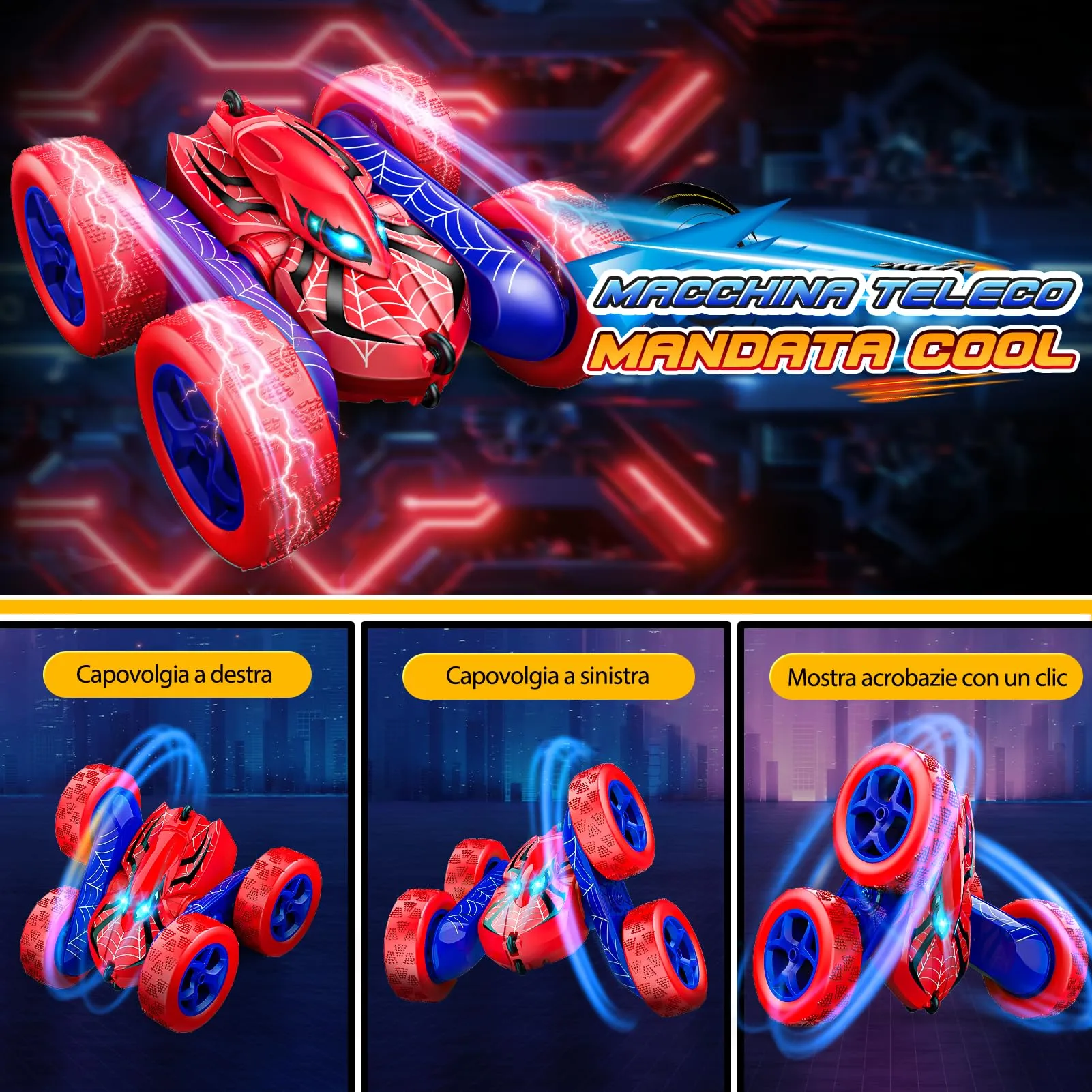 Dreamlandia Monster Truck RC 4WD Spider All-Terrain WJ12881 Rosso - immagine 2