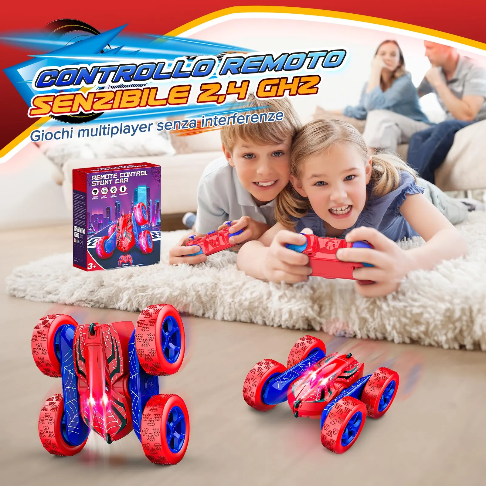 Dreamlandia Monster Truck RC 4WD Spider All-Terrain WJ12881 Rosso - immagine 4