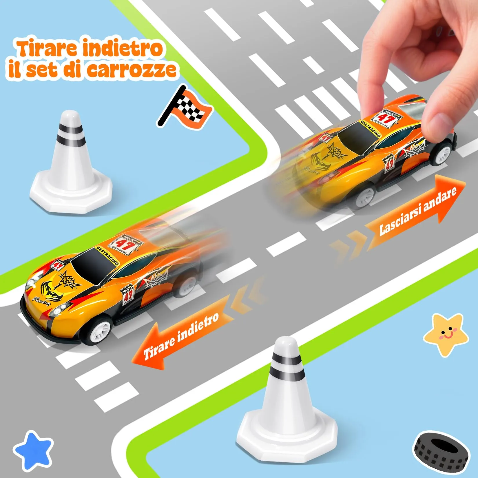 TOYABI Set di 21 Pezzi Macchinine per Bambini - immagine 4