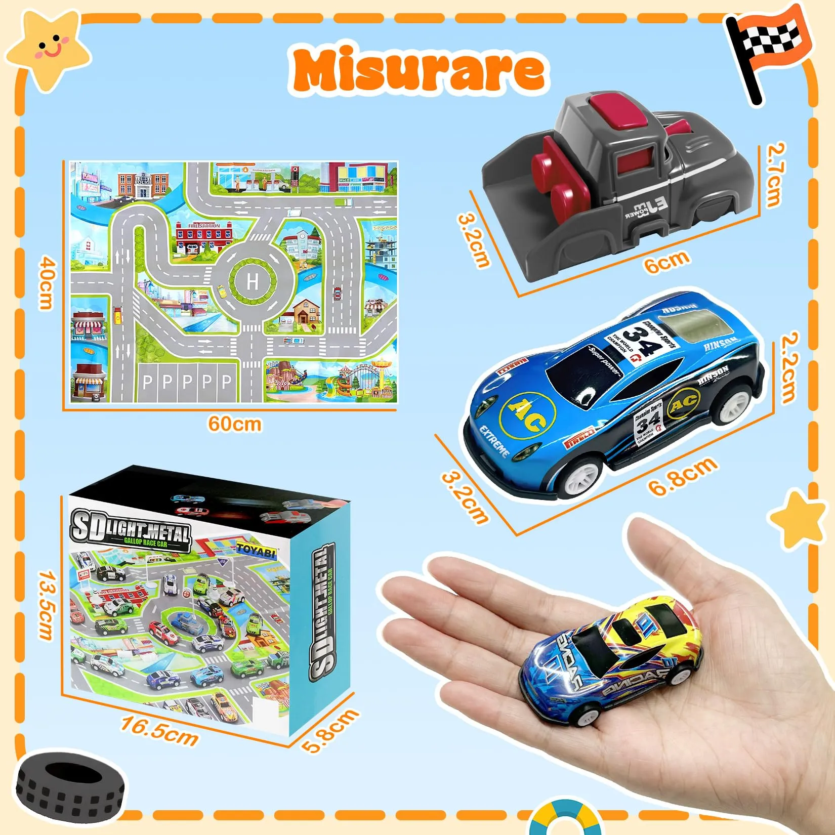 TOYABI Set di 21 Pezzi Macchinine per Bambini - immagine 5
