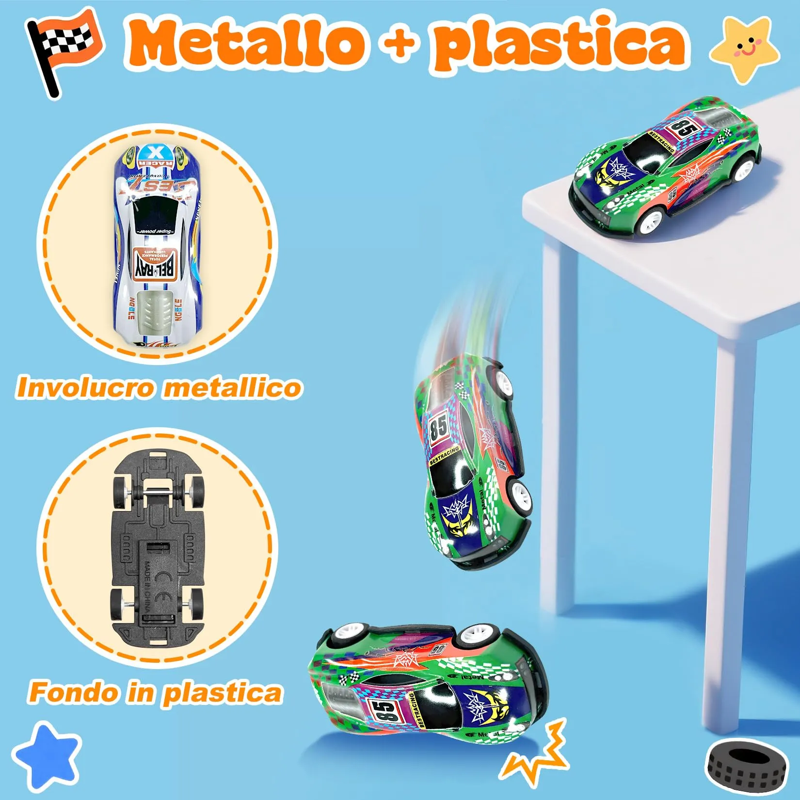 TOYABI Set di 21 Pezzi Macchinine per Bambini - immagine 6
