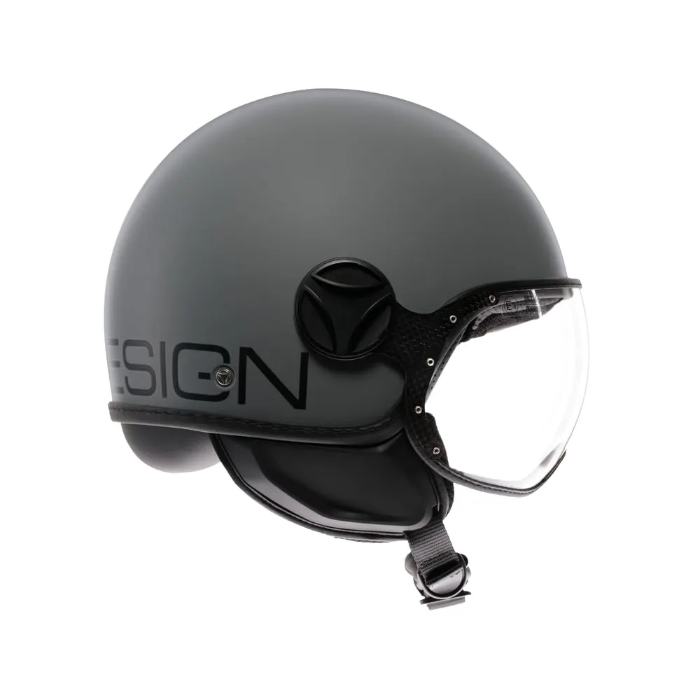 MOMO Design FGTR Classic E2206 Casco Jet Grigio Opaco/Nero, M - immagine 3