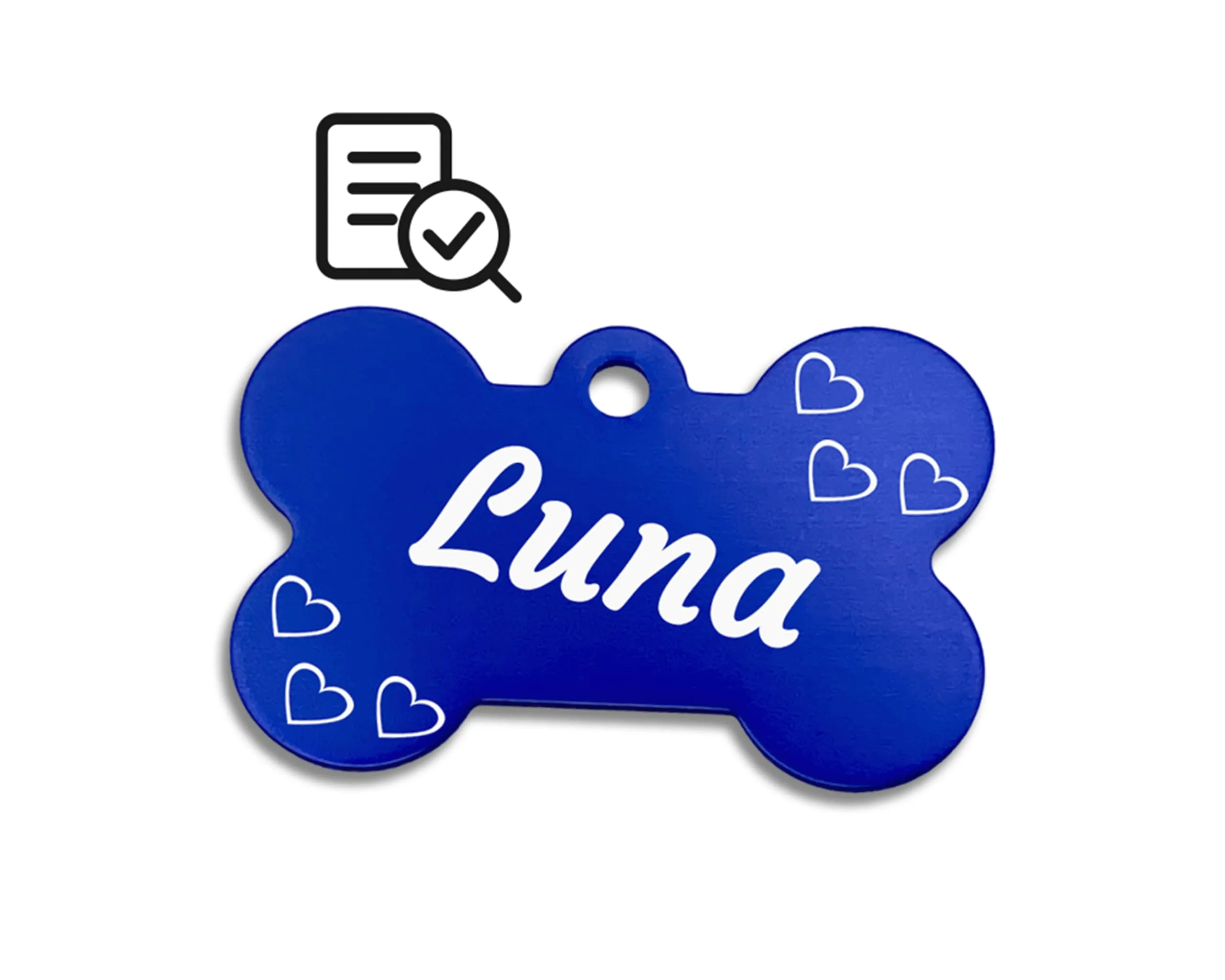 Unikat Branding Medaglietta Cane Personalizzata a Forma di Osso, Alluminio, Rosso, 38mm - immagine 6