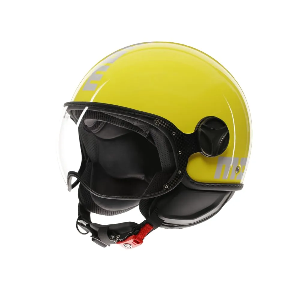 MOMO Design FGTR Classic E2206 Casco Moto Jet Candy Giallo/Bianco, M - immagine 1