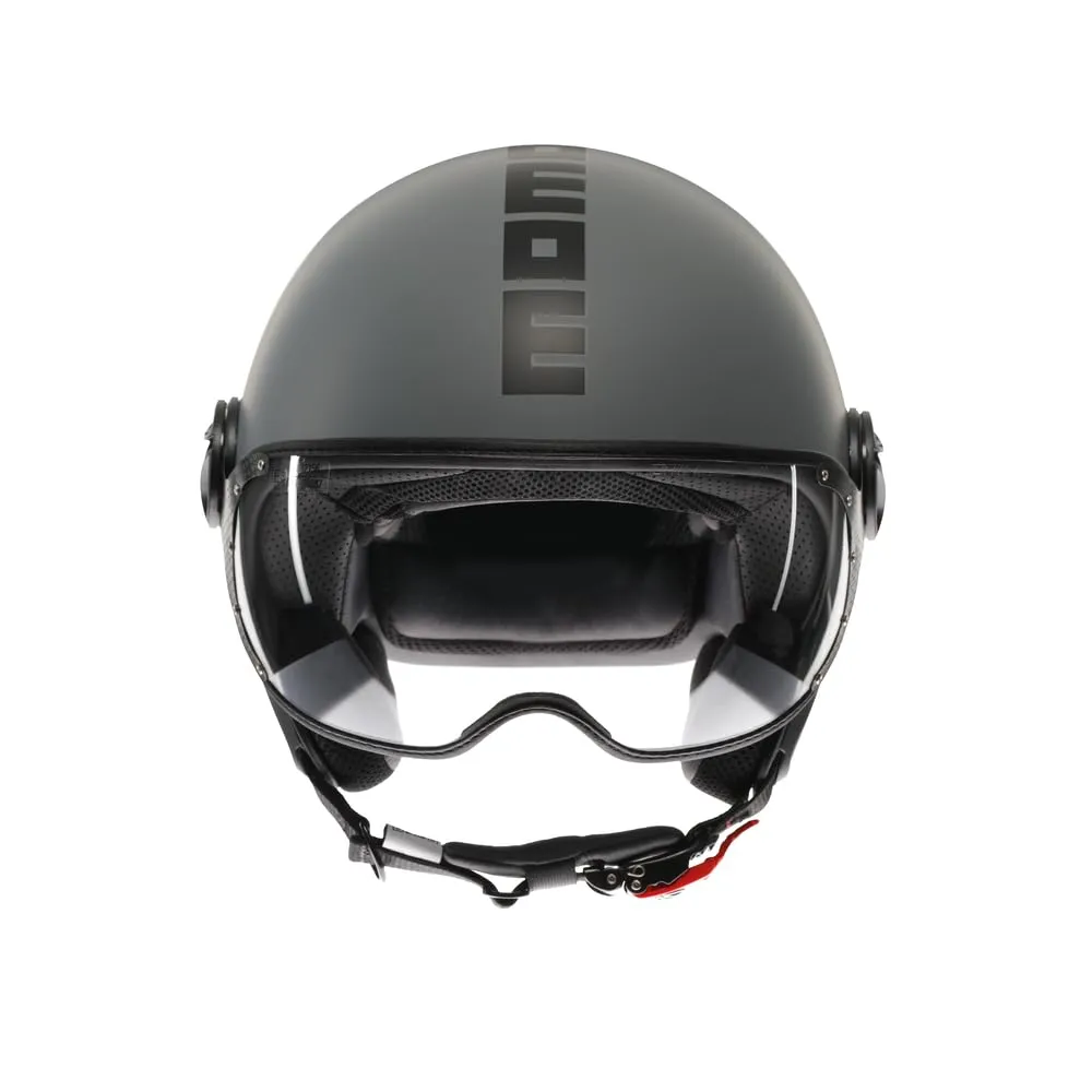 MOMO Design FGTR Classic E2206 Casco Jet, Grigio Opaco/Nero, XS - immagine 2