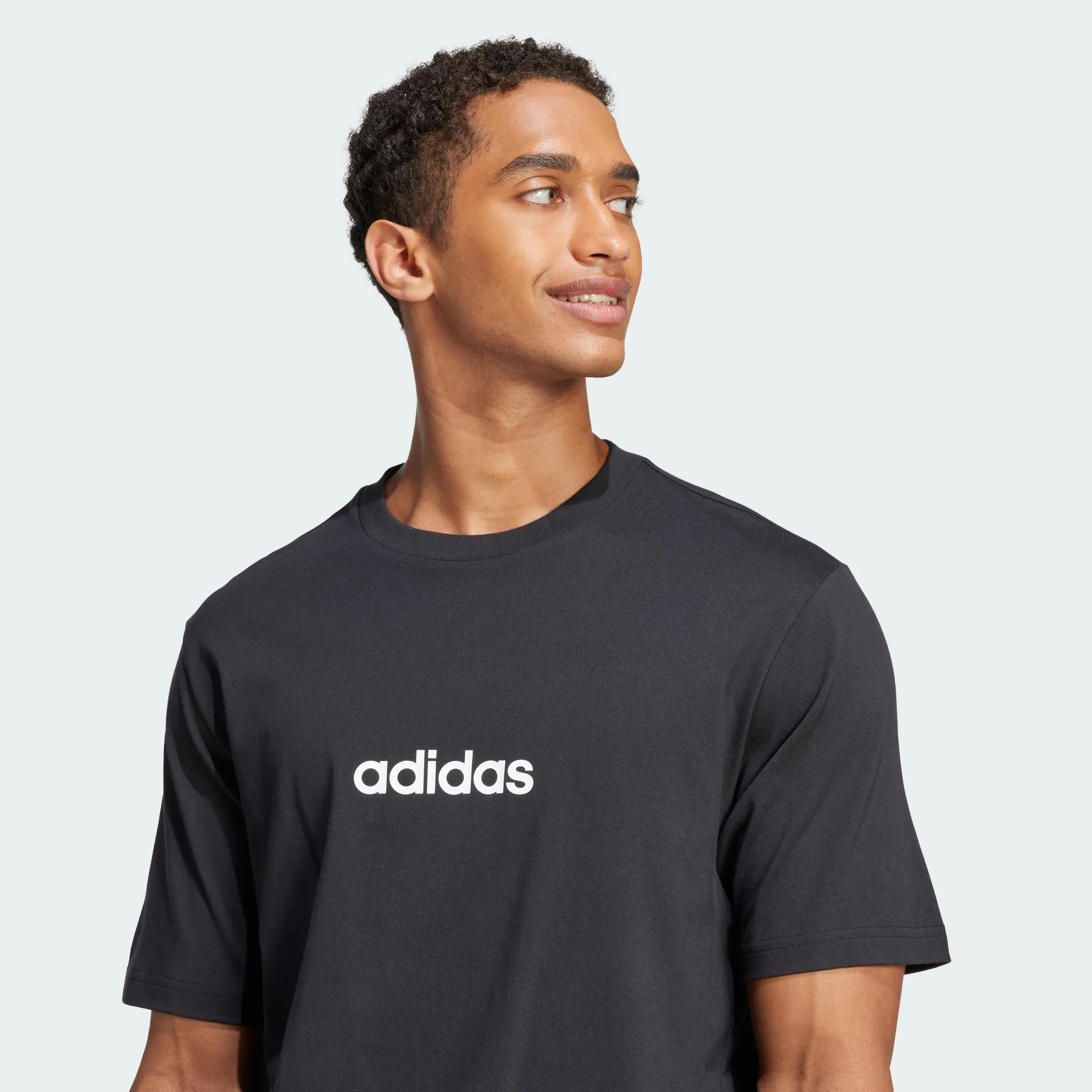 adidas Essentials Linear Single Jersey Shirt - Black/White, XS - immagine 4