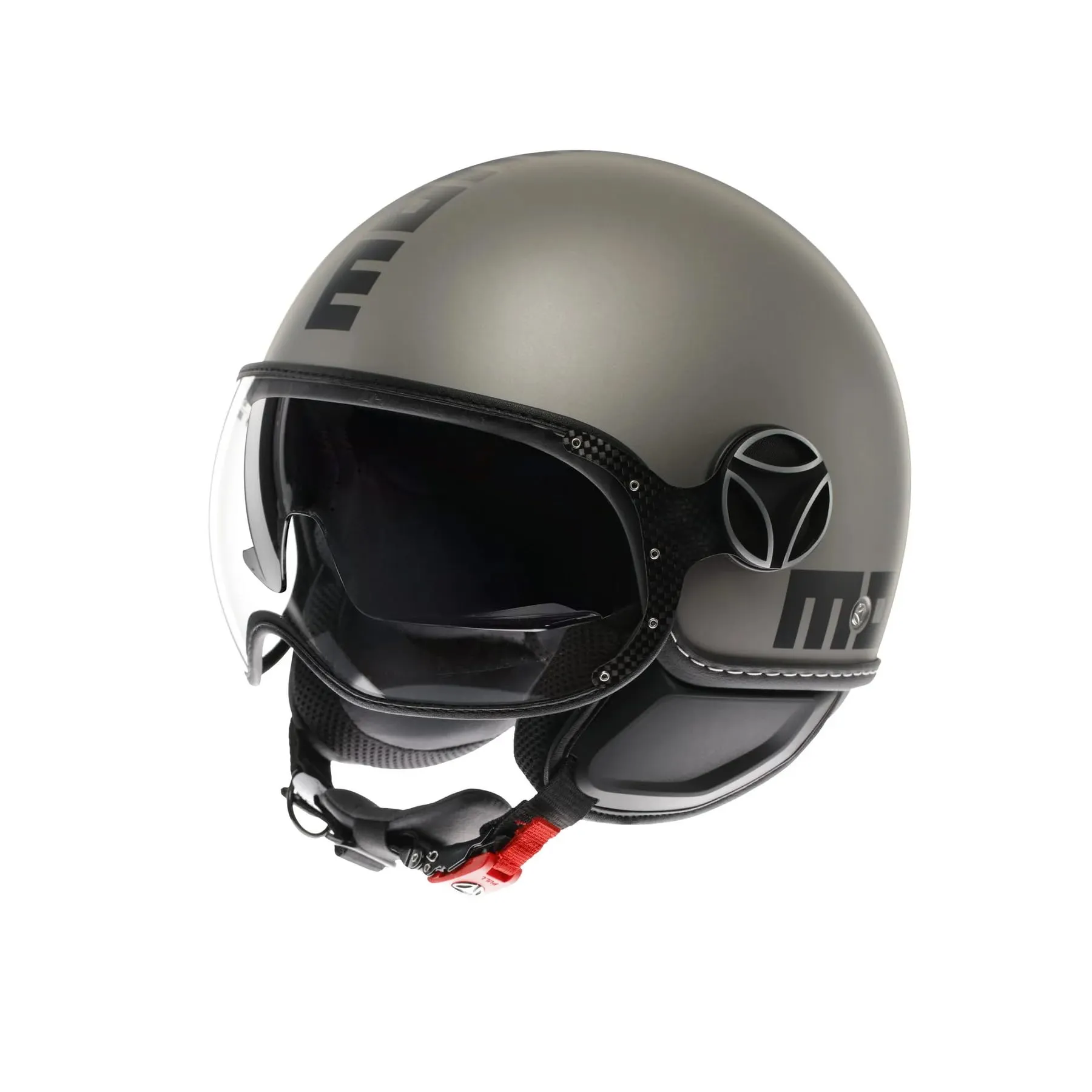 Momo Design FGTR EVO E2206 Casco Jet con Visiera Parasole, Titanio Opaco/Nero, XS - immagine 1