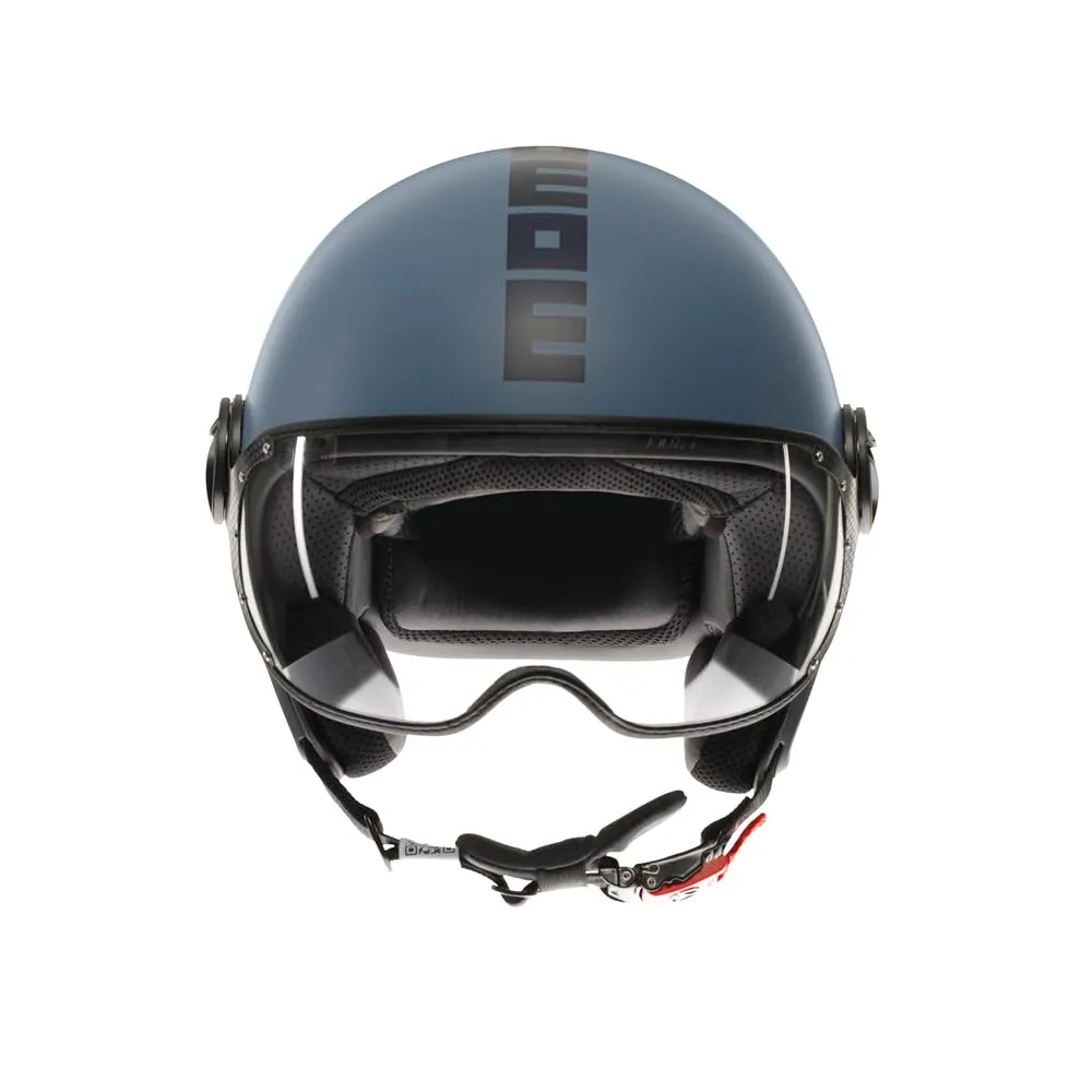 MOMO Design FGTR Classic E2206 Casco Jet, Blu Polvere Opaco, S - immagine 2