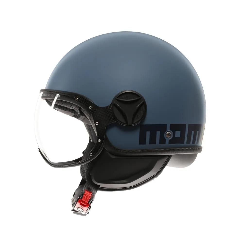 MOMO Design FGTR Classic E2206 Casco Jet, Blu Polvere Opaco, S - immagine 4