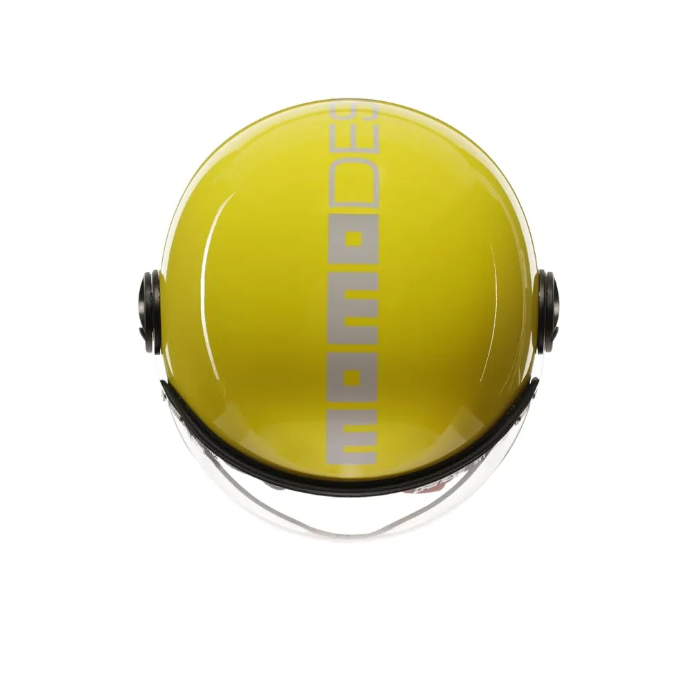 MOMO Design FGTR Classic E2206 Casco Moto Jet, Candy Giallo/Bianco, S - immagine 6