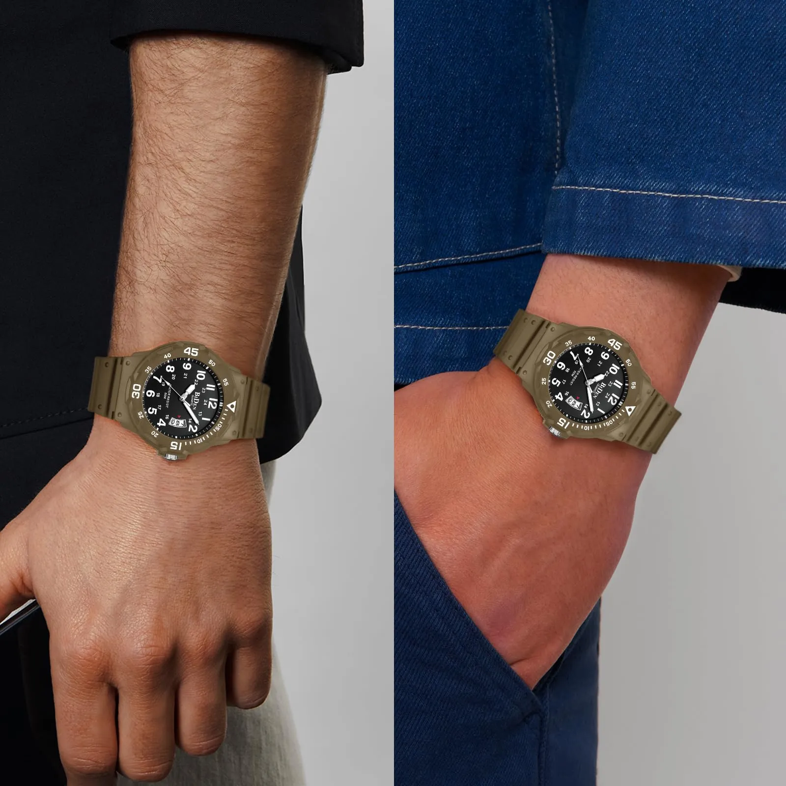 HANPOSH Orologio Uomo Analogico Quarzo Impermeabile con Data Luminosa - immagine 6