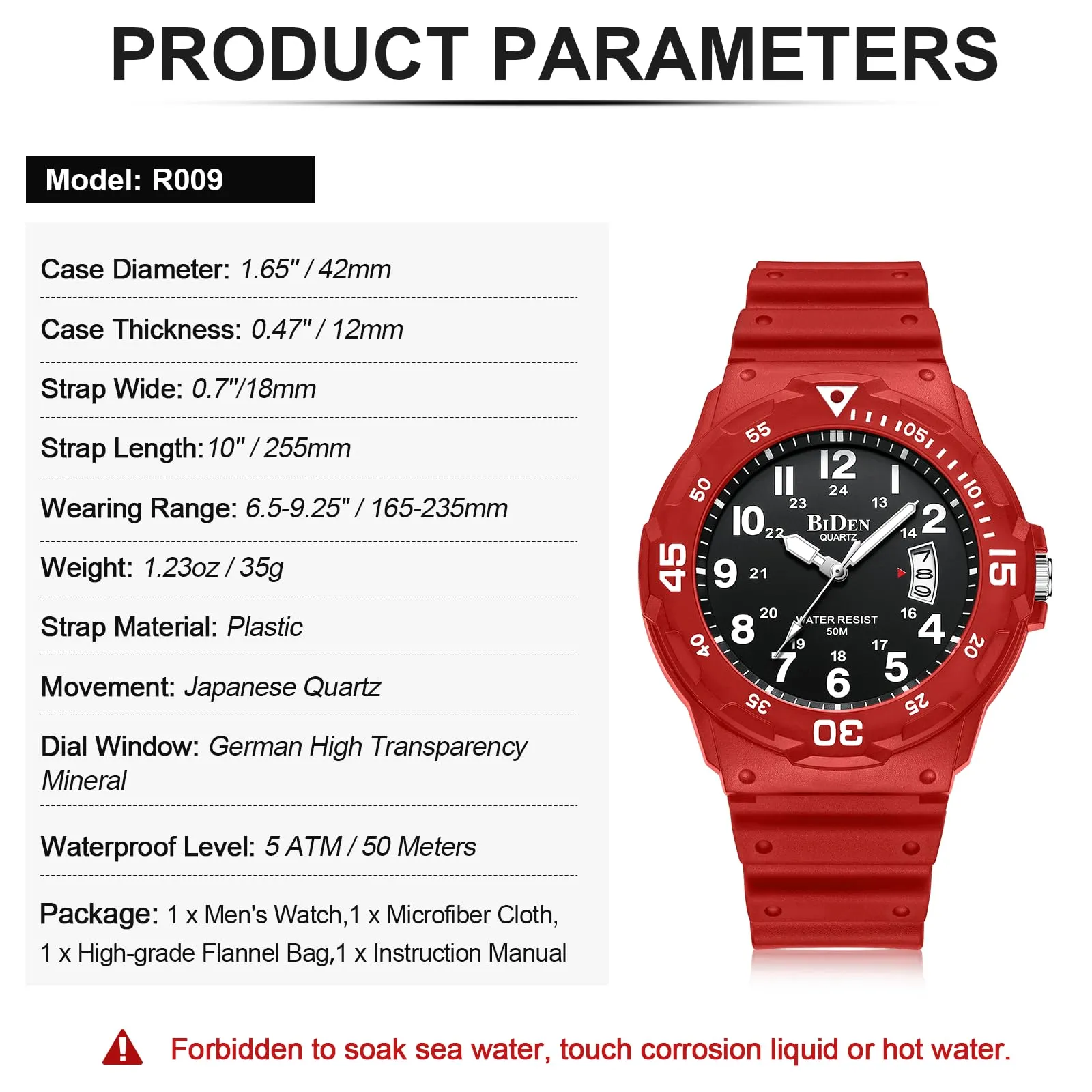 HANPOSH Orologio Uomo Analogico Quarzo Impermeabile con Data Luminosa - immagine 8