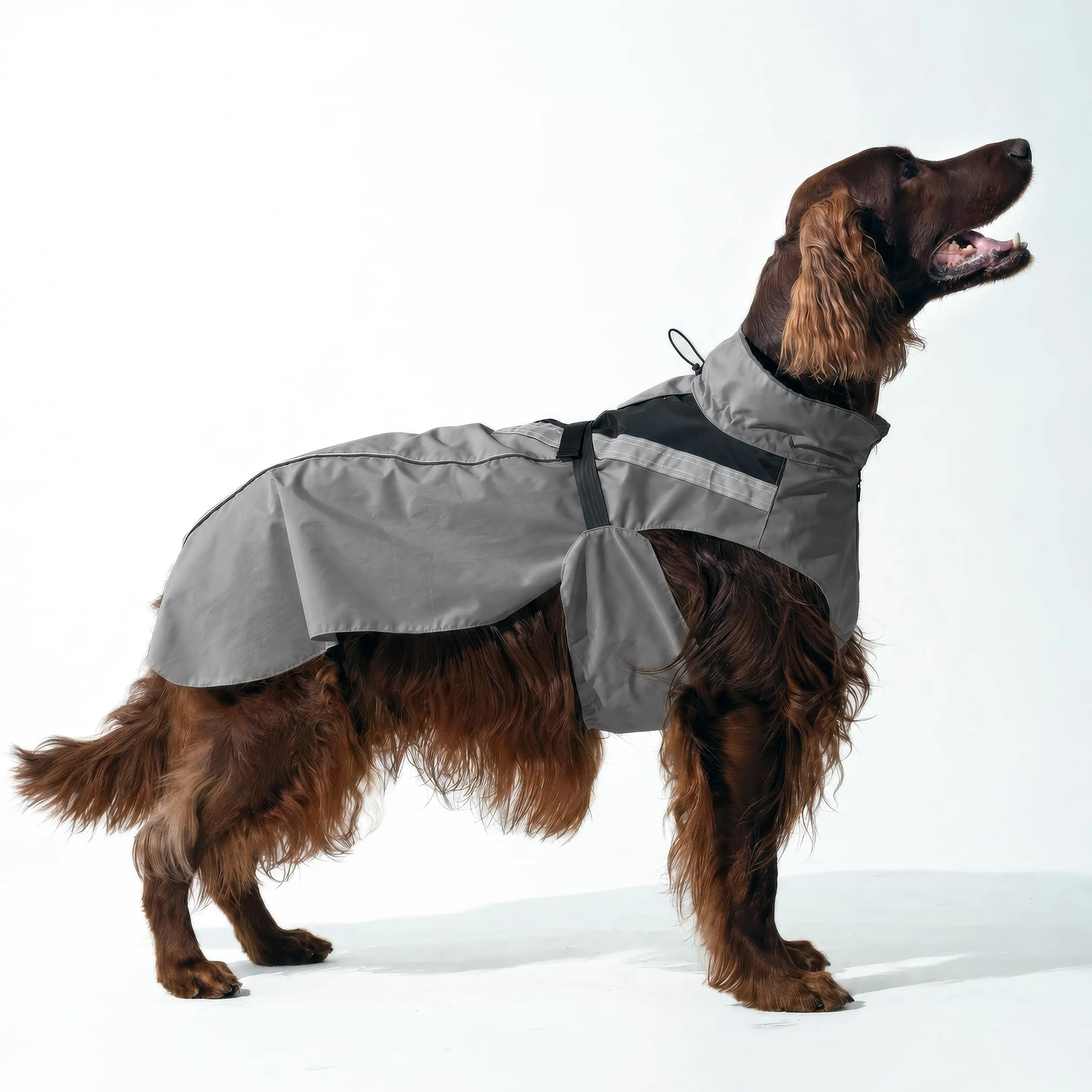 DOGOPAL Impermeabile Catarifrangente per Cane, Grigio, XL - immagine 12