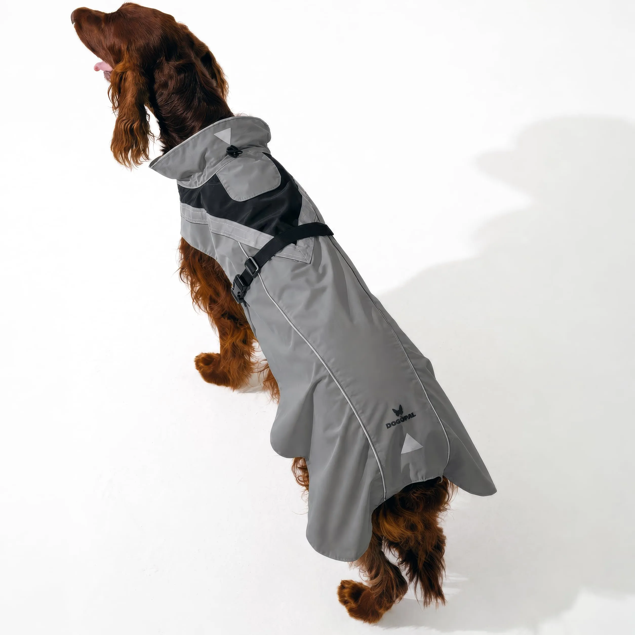 DOGOPAL Impermeabile Catarifrangente per Cane, Grigio, XL - immagine 14