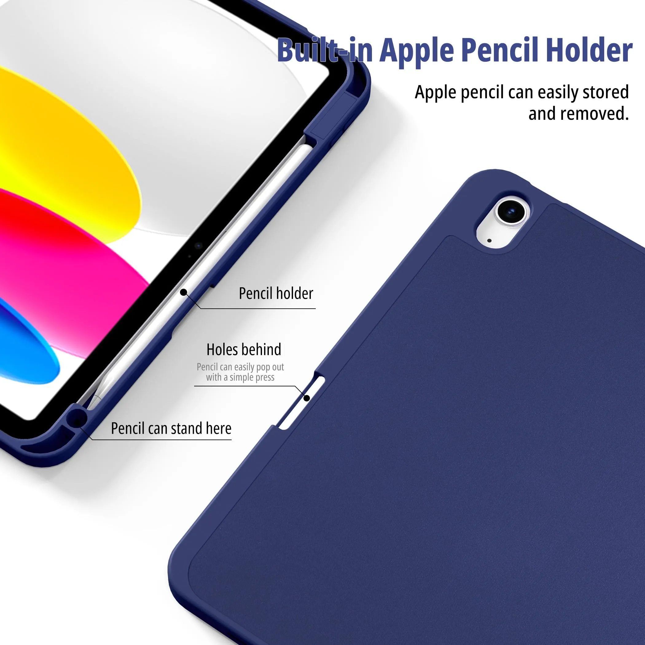CACOE Cover per iPad 11 Generazione A16 / iPad 10 Generazione 10.9 (2022) - Blu Navy - immagine 3