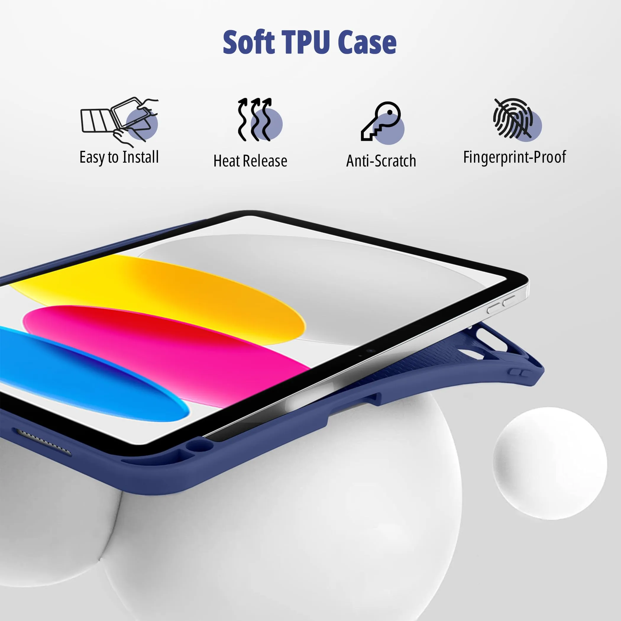 CACOE Cover per iPad 11 Generazione A16 / iPad 10 Generazione 10.9 (2022) - Blu Navy - immagine 6