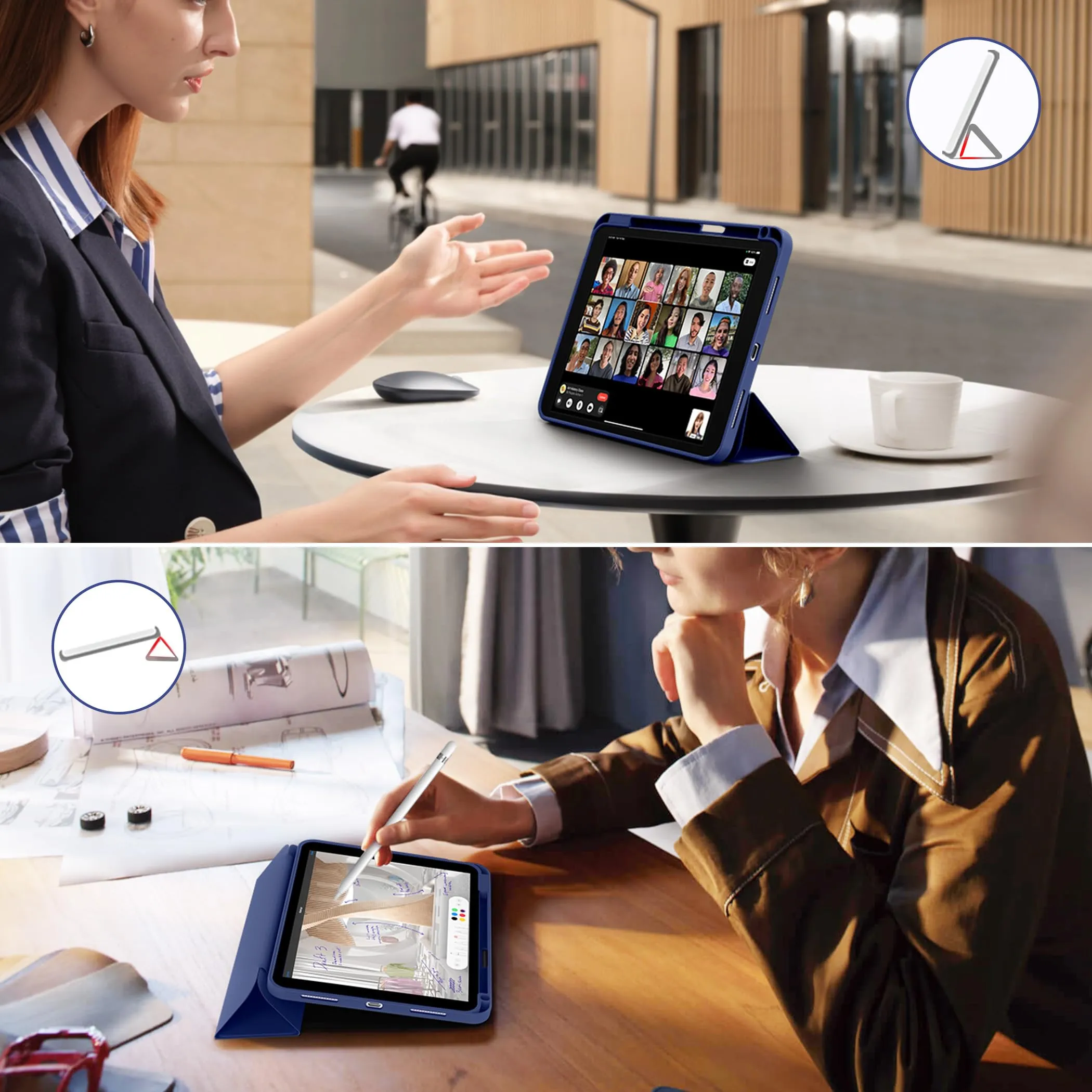 CACOE Cover per iPad 11 Generazione A16 / iPad 10 Generazione 10.9 (2022) - Blu Navy - immagine 7