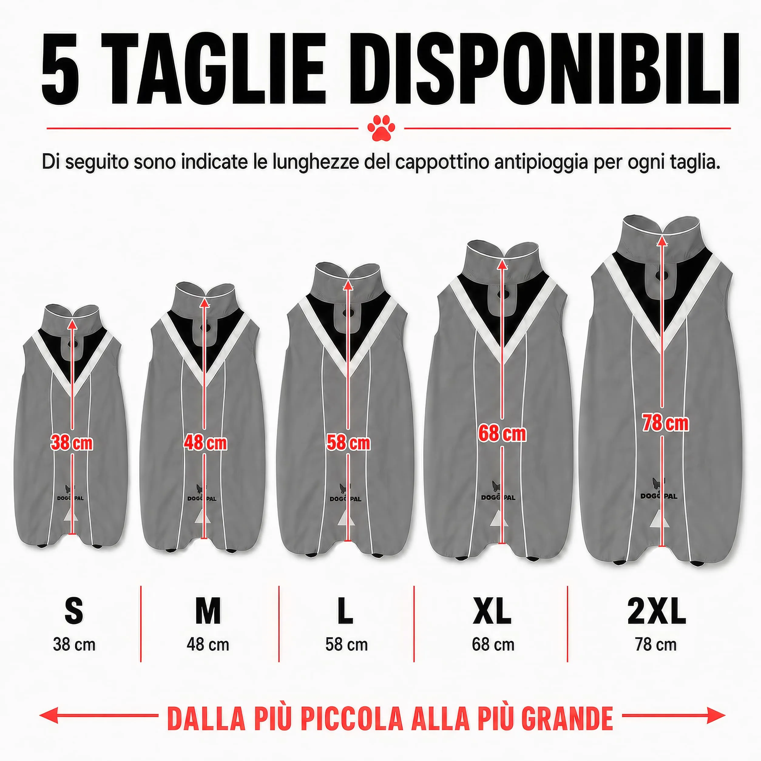 DOGOPAL Impermeabile Catarifrangente per Cane, Giacca Antipioggia con Apertura per Guinzaglio, Grigio, S - immagine 5