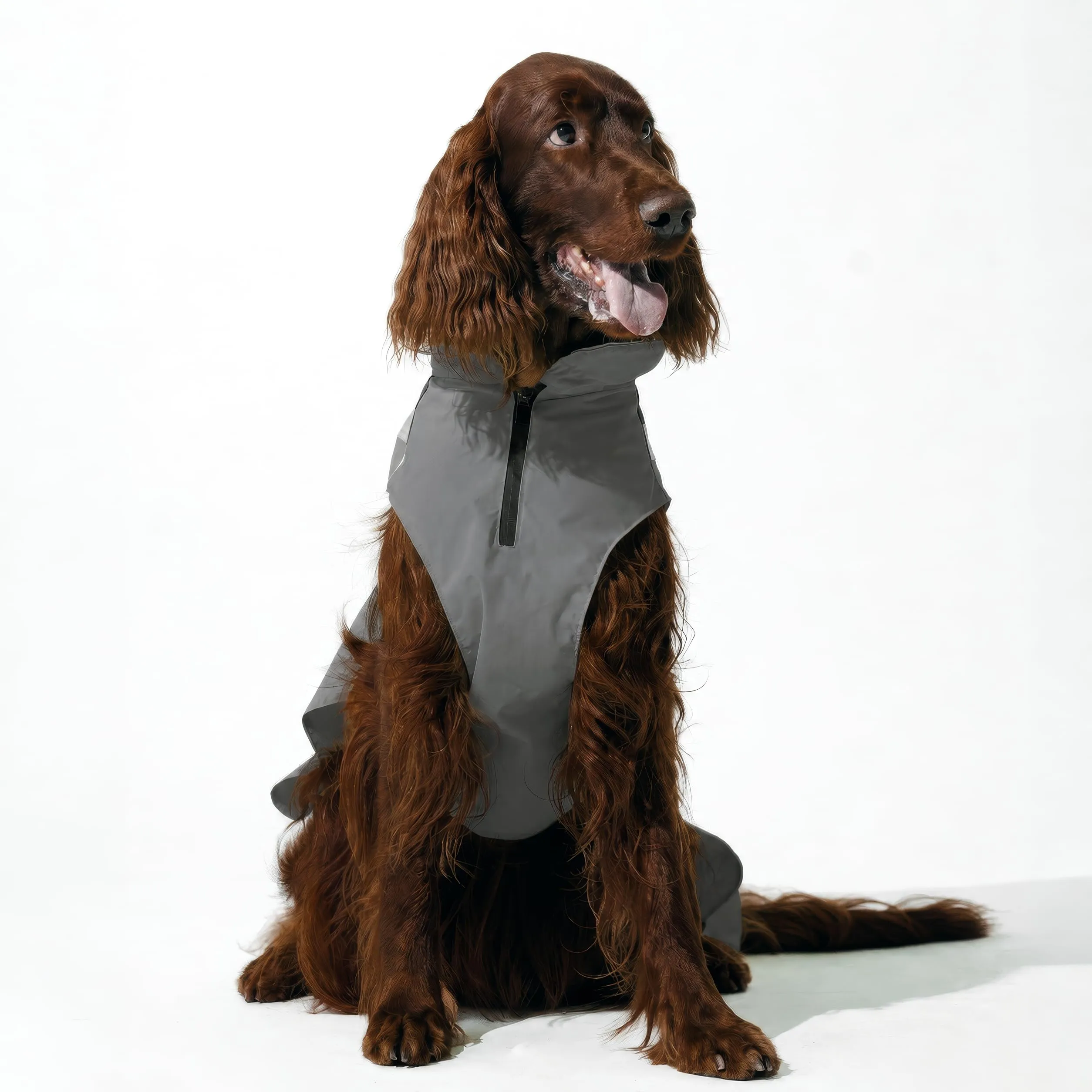 DOGOPAL Impermeabile catarifrangente per cane, Grigio, M - immagine 13