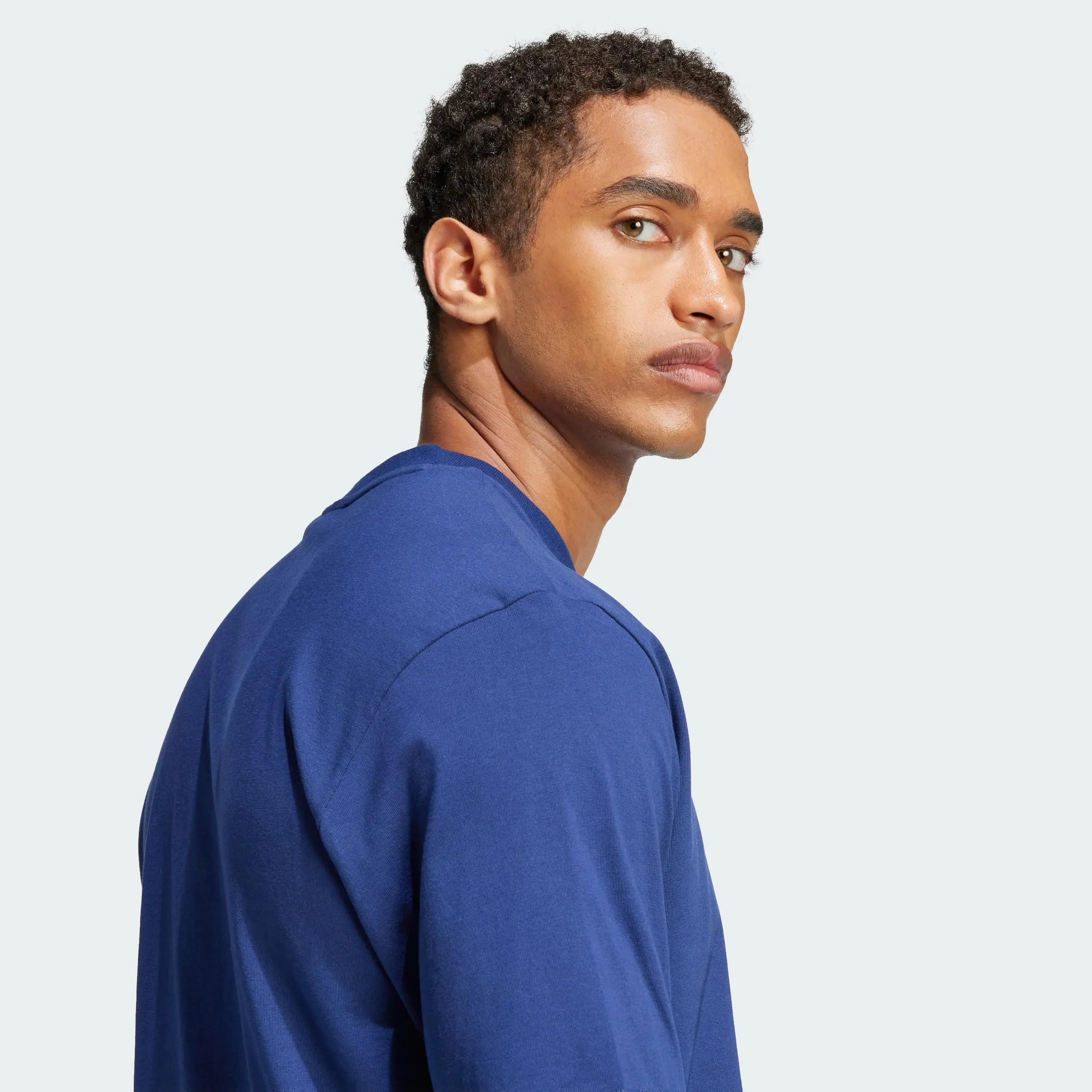adidas Essentials Linear Single Jersey Shirt - Dark Blue/White - XXL - immagine 3