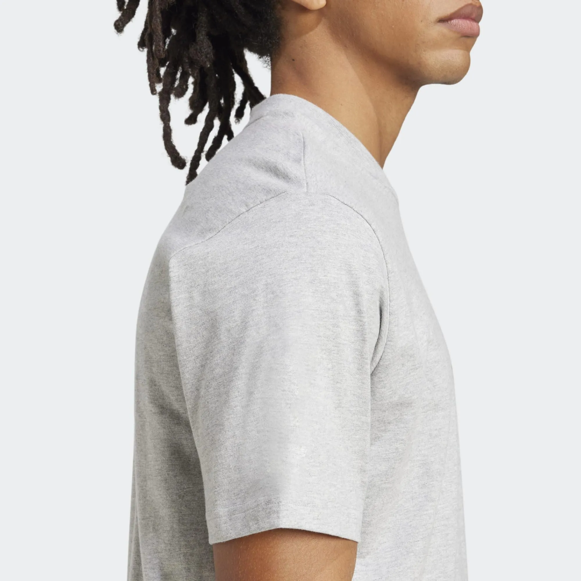 adidas Essentials Linear Single Jersey Shirt - Medium Grey Heather/Black, S - immagine 6